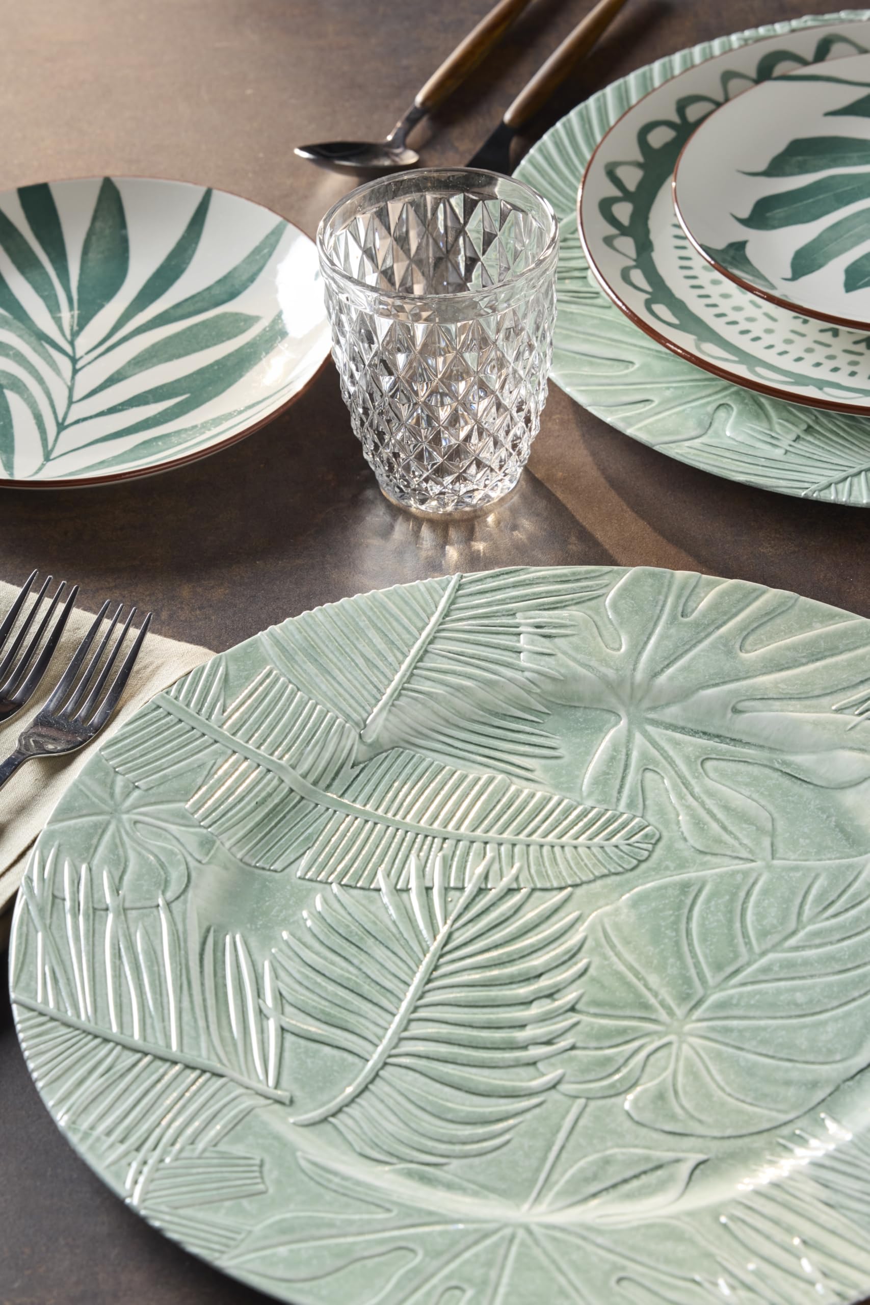 Tognana Rio Verde, vajilla para 6 personas, 18 piezas, porcelana, verde