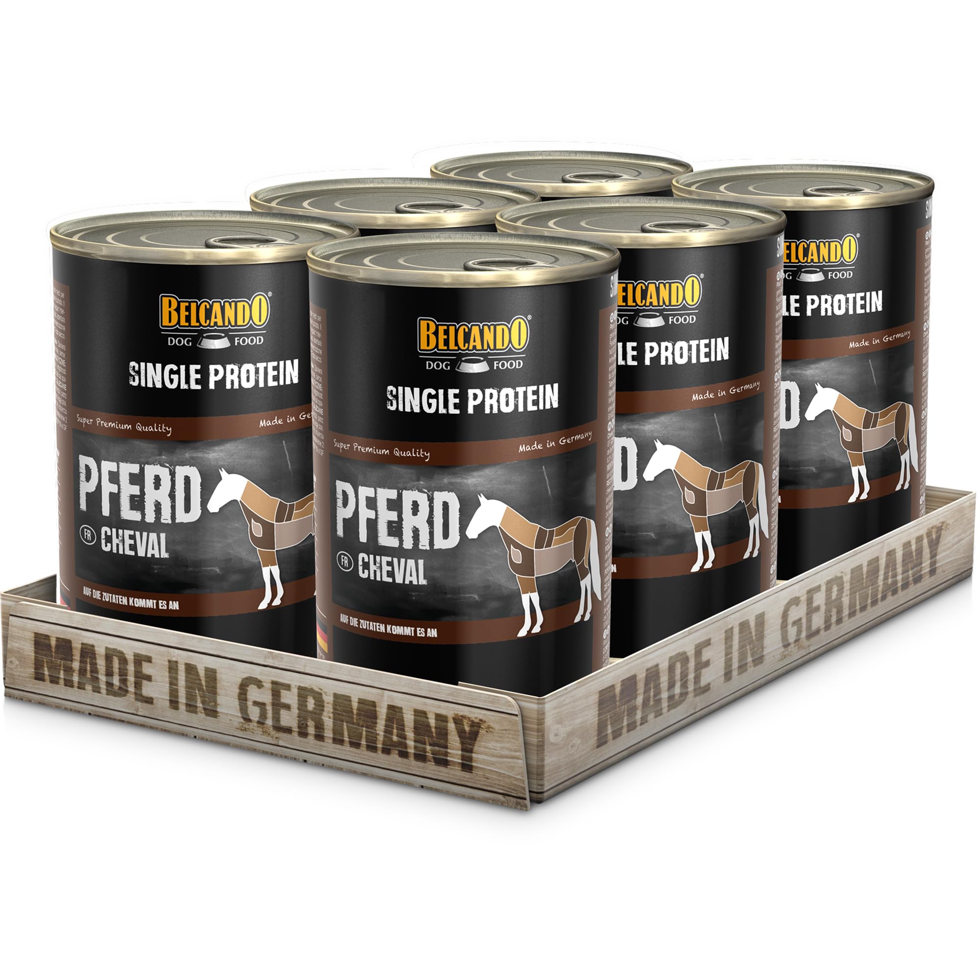 BELCANDO Hundenassfutter Single Protein 6x400 g Pferd