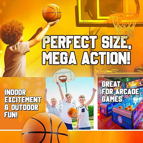 Miniatura 5 de Bedwina Mini Basketballs - (2 or 4 Pack) - Rubber 7 Inch, Size 3 - Mini Hoop Outdoor Basketball Set for Small Hoops Indoor & Outdoor Pool Parties -