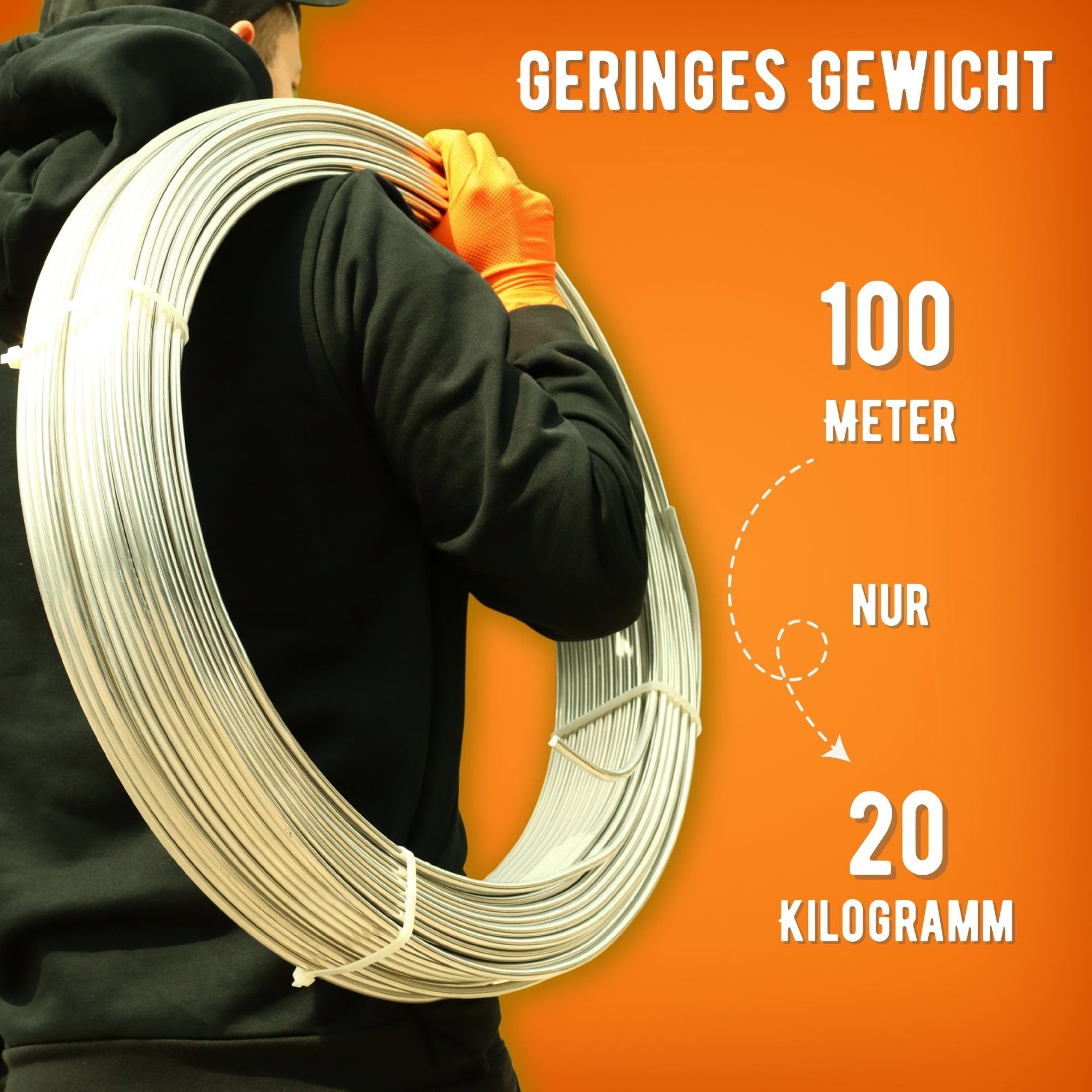HausHeld® Cavo di Protezione da Fulmini Tondo 4m – Alluminio fi10mm | Filo di Terra AlMgSi | Protezione Antifulmine di Alta Qualità | Filo di Terra Flessibile e Resistente alla Corrosione | Venduto al