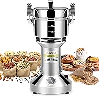 Vista 11 de Molinillo de grano de 5.29 oz, molinillo de harina para el hogar, molinillo eléctrico de grano de acero inoxidable para trigo, especias, café, maíz