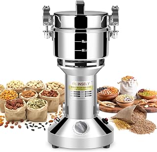 Grain Mill Grinder 300g High Speed Food Grain Mill Stainless Steel Seeds Flour Nut Pill Wheat Corn Herbs Spices & Seasonings Dry Grinder Electric Machine Grinder for Kitchen