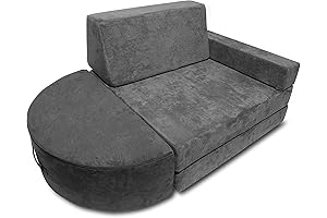 Mod Blox 5 Piece Toddler Sofa and Lounger Playset for Creative Kids (Dark Gray)