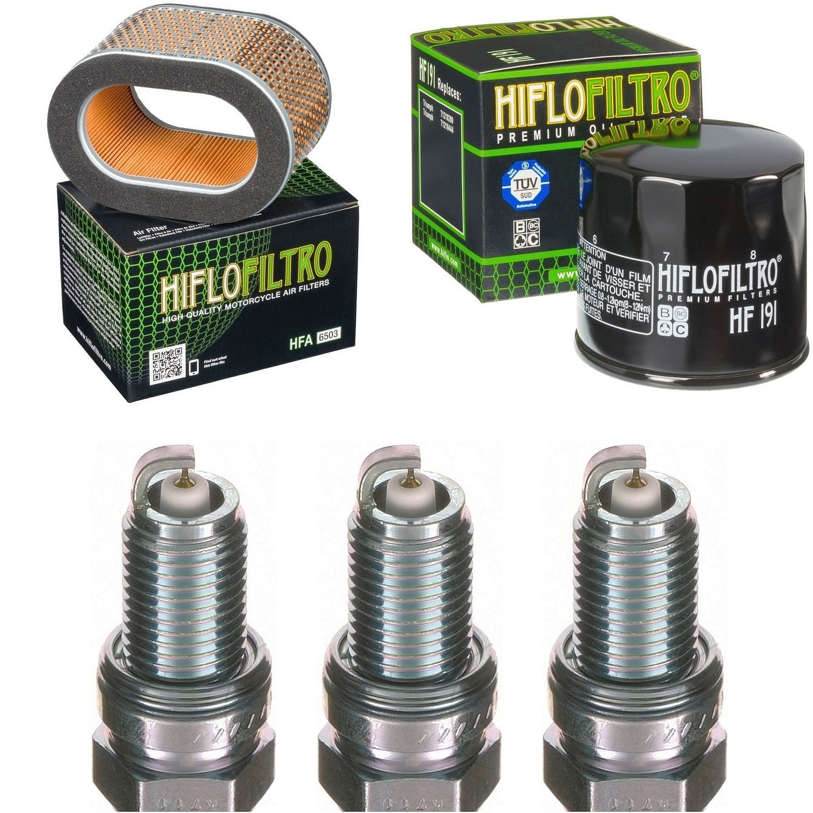 Filtro de aire Filtro de aceite Bujía Triumph Speed Triple 955 EFI 2002 – 2004 kit de mantenimiento servicekit