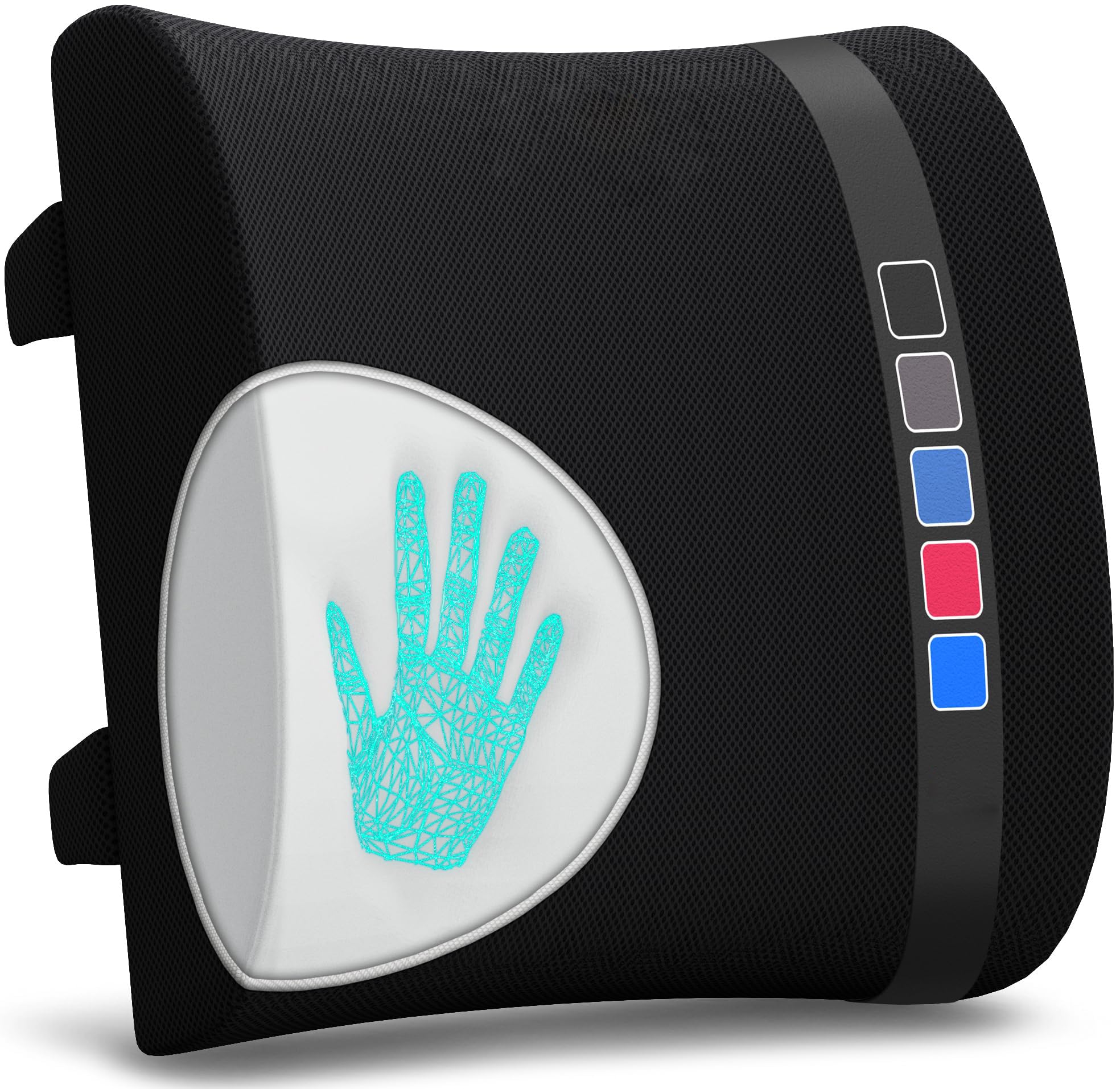 NAWOKEENY Lumbar Support Pillow for Office Chair Car, Memory Foam Back Breathable Cushion, Ergonomic Office Chair Back Support with Non-Slip Dual Straps for Desk, Car Seat, Travel