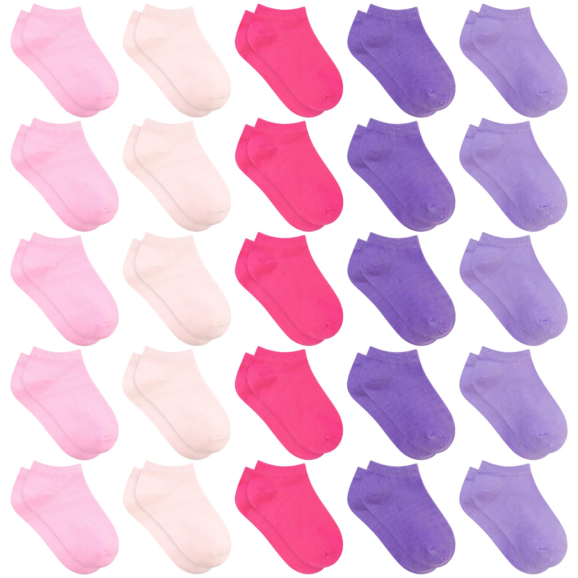 Kids Socks - 25 Pairs Toddler Ankle Socks Set (1-14 Years Old) | Low Cut Short Sock, No Show Socks for Boys & Girls, Breathable, Lightweight, School, Athletic, Black, White, Grey 4-7 Years #4 Mixed Color