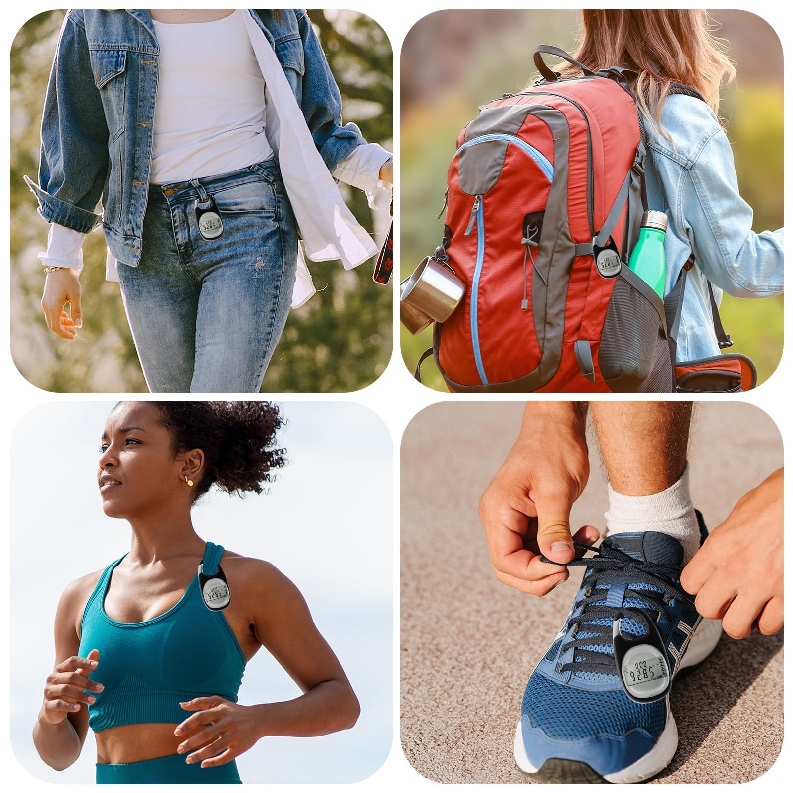 3D Podometre, PréCision Compteur De Pas,Montre Podometre avec Mousqueton,Enregistre Les Pas,La Distance Et Les Calories BrûLéEs.Suivi D'Activité Physique Et De Fitness pour Les Enfants Et Les Sen