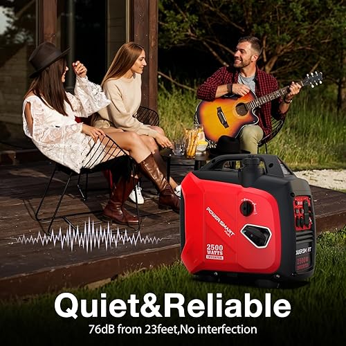 Miniatura 4 de PowerSmart Generador inversor portátil a gas de 2500 vatios, súper silencioso para camping, portón trasero, uso de emergencia en el hogar, versión