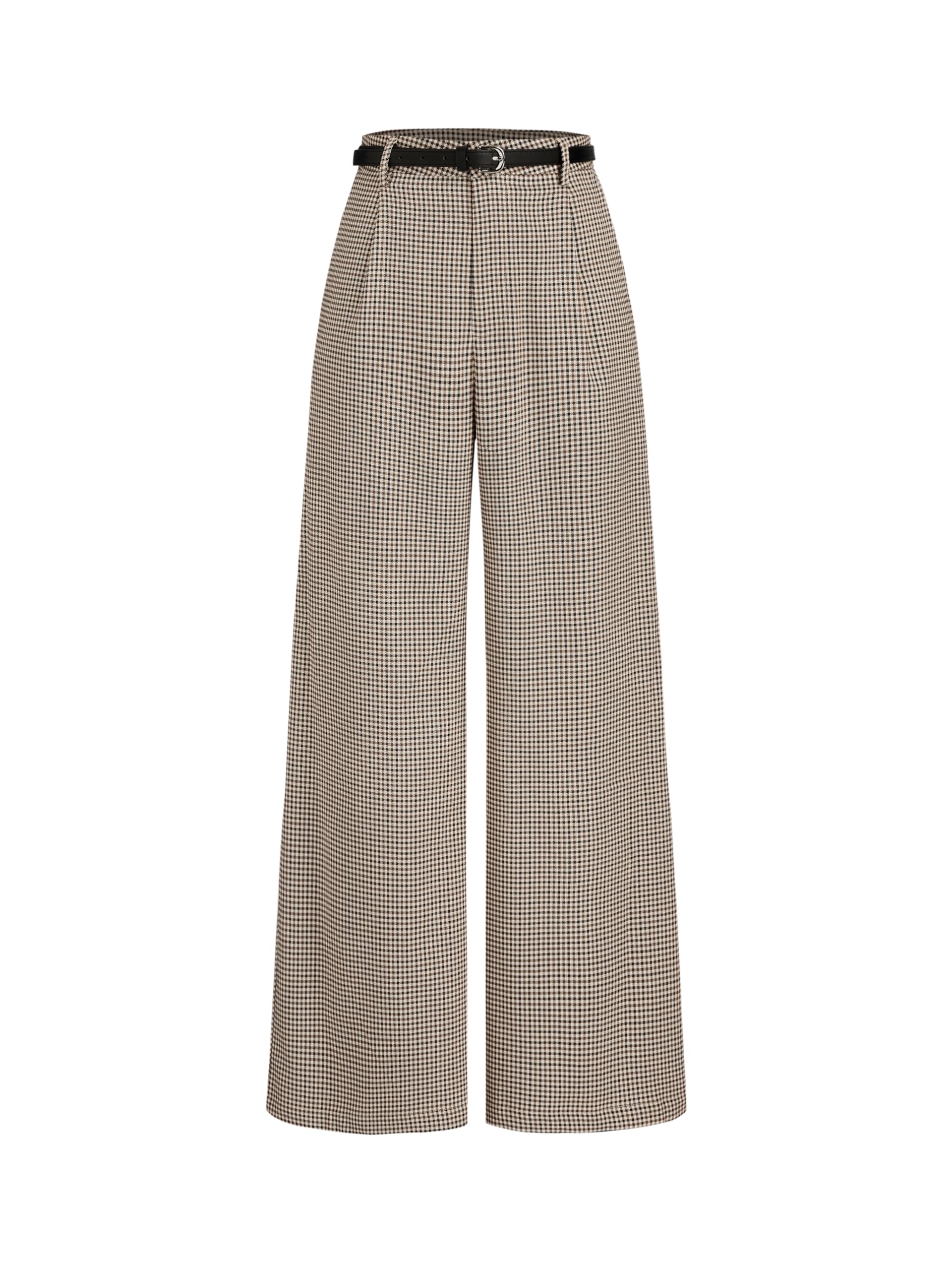 CIDER Wide Leg Trousers Women Middle Waist Geometric Pocket Pants with Belt Casual Long Pants for Women Office