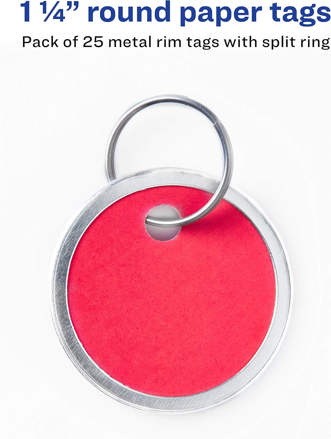 Avery Paper Key Tags, Metal Rim, Split Ring, Assorted Colors, 1-1/4" Diameter, Pack of 25 (11020) : Everything Else