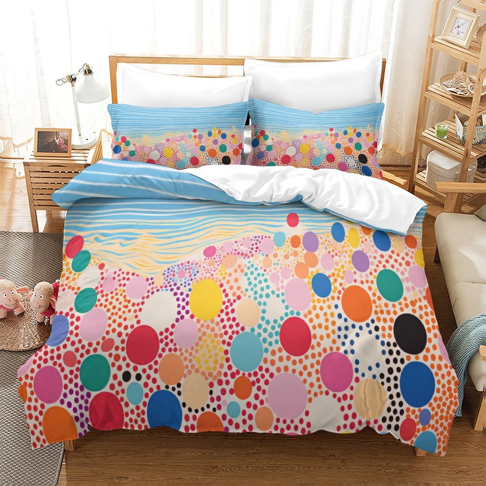 P1S9U7W5Y 3D Printed Abstract Dot Duvet Cover Set 3pcs Microfiber Polka Dot Bedding Set Double