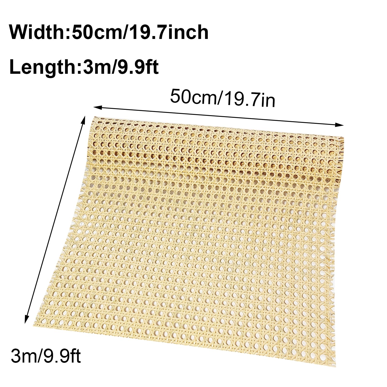 selliner Cane Webbing,9.9ft x 20 inch PE Plastic Rattan Cane Webbing Roll for Caning Projects Star Anise Wide Rattan Sheet for DIY Crafts,Furniture - Image 2