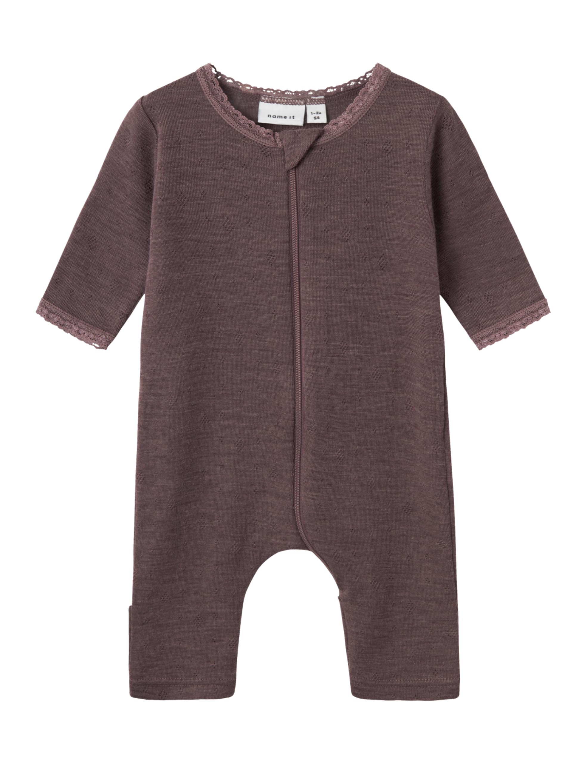 NAME IT śpioszki Niemowlęta - dziewczynki Nbfwang Wool Needle Nightsuit Solid Noos