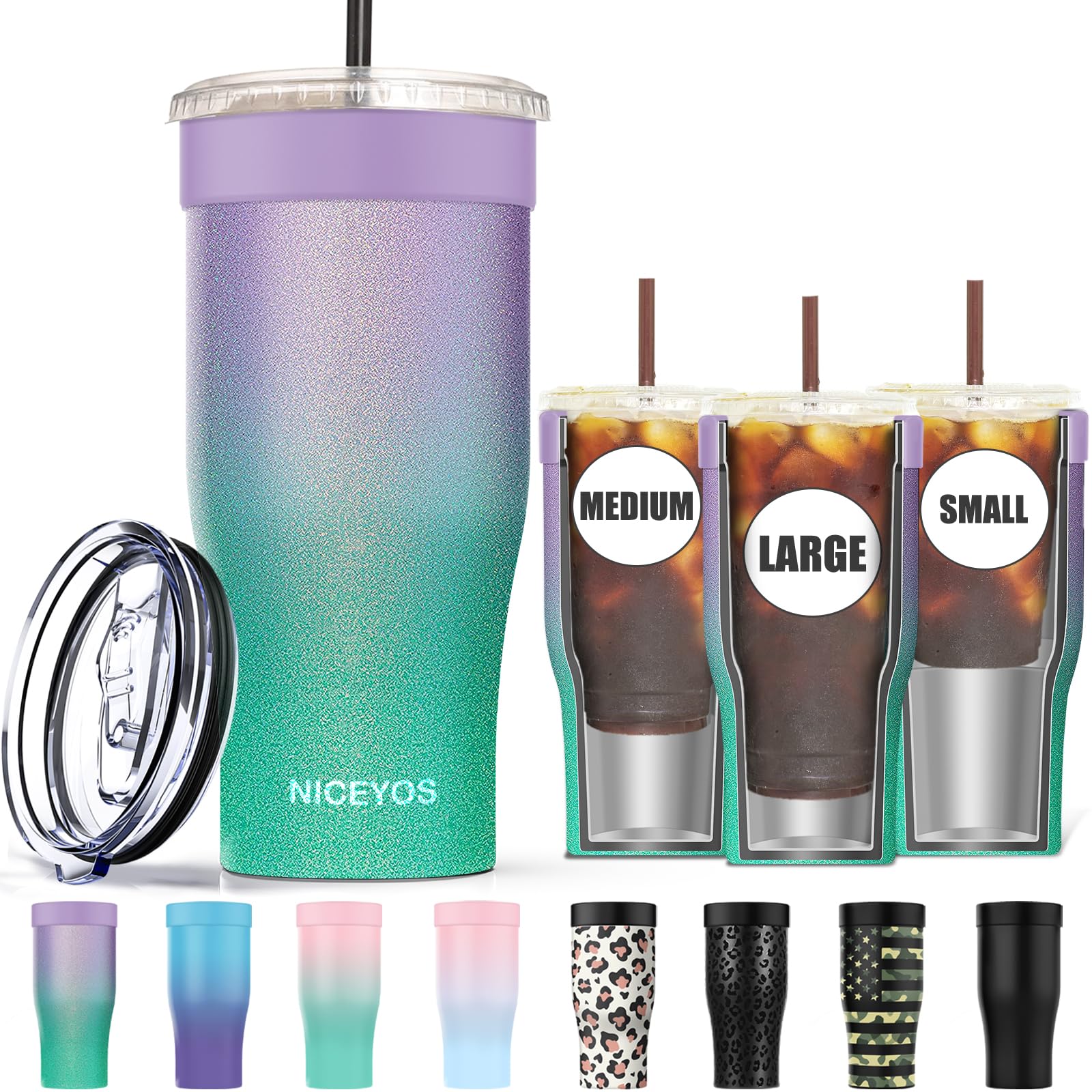 Amazon.com: Universal Iced Coffee Sleeve - Niceyos Upgraded Double