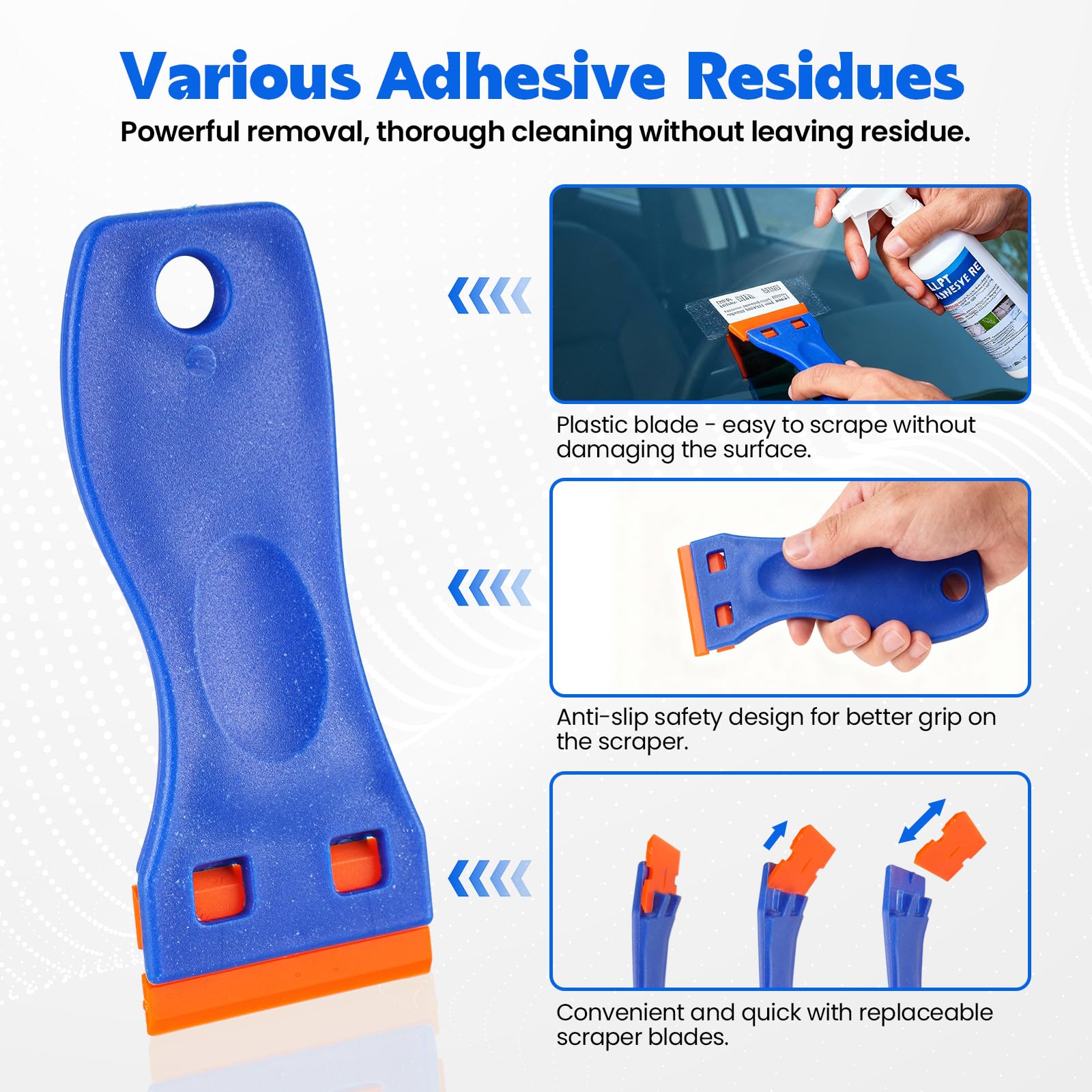 LLPT Rimuovi Colla | Spray Rimuovi Etichette | 260 ml | 2 Pezzi | Raschietto di Plastica Incluso | Adesivi Decalcomanie Residui di Nastro Adesivo Catrame Grasso Gomme da Masticare (49503A-2)