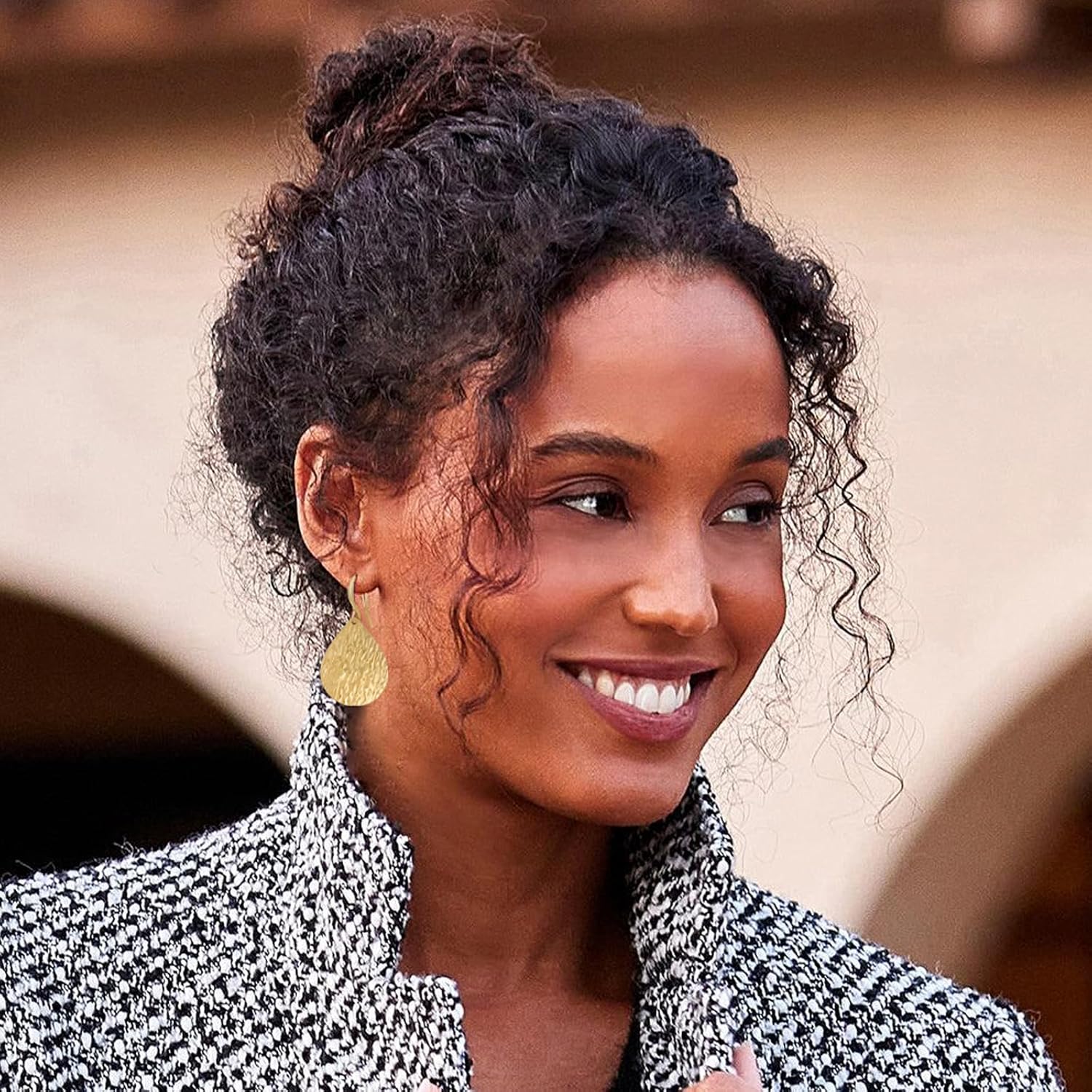 Gold Earrings 14k Gold Plated Hoop Earrings Dainty Pearl hoop Disc Coin Bead Starfish Teardrop Circle Dangle Drop Earrings for Women Hypoallergenic Jewelry Gifts - Image 2