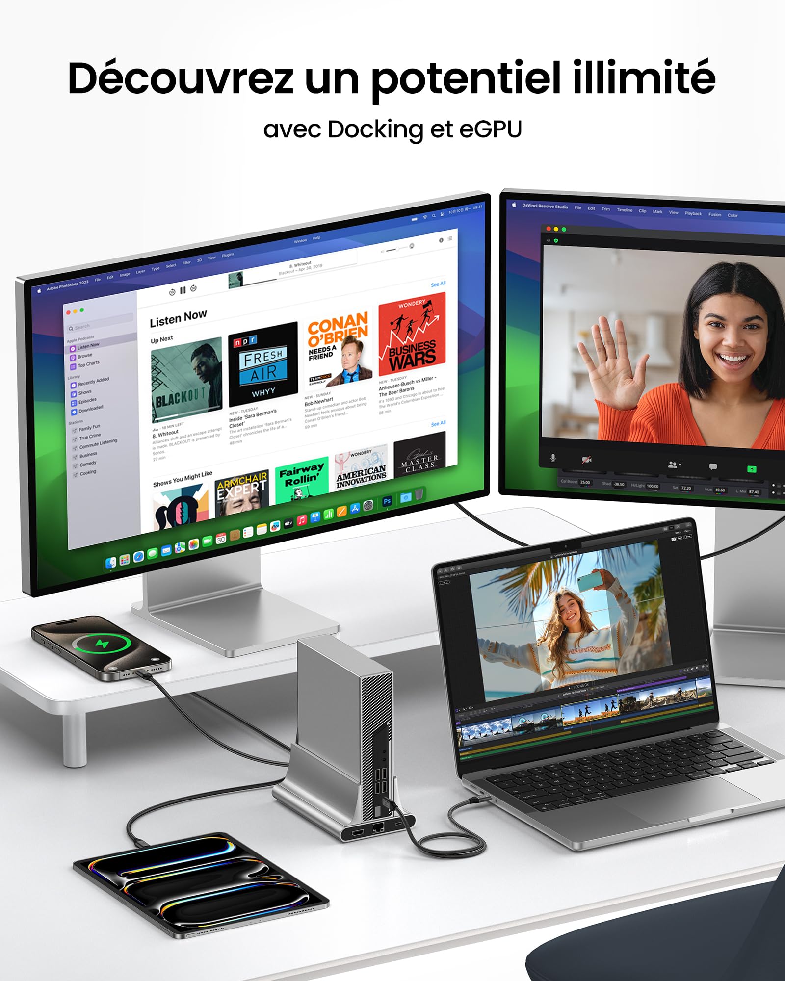 Silkland USB4 avec Câble Thunderbolt 4 50cm, 40Gbps Transfert Données, 8K@60Hz 4K@144 Hz HDR Vidéo, PD3.1 240W 5A Charge Rapide pour MacBook, PSSD, iPad, iPhone 16/15 Pro, stations d'accueil, Moniteur