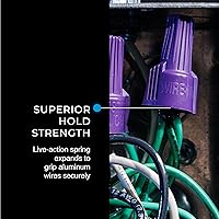 Vista 4 de Ideal Electric Twister Al/Cu - Conector de cable morado (30-265), caja de 100 tuercas de alambre de aluminio a cobre con relleno antioxidante