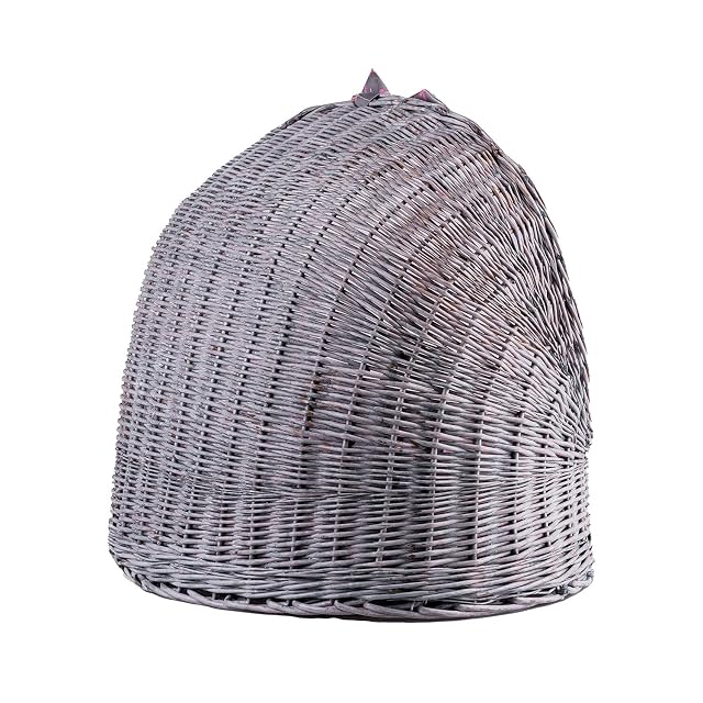 Foto 6 de 7 de e-wicker24 Alles aus Weide Caseta de mimbre ovalada para gatos, cesta para gatos de mimbre