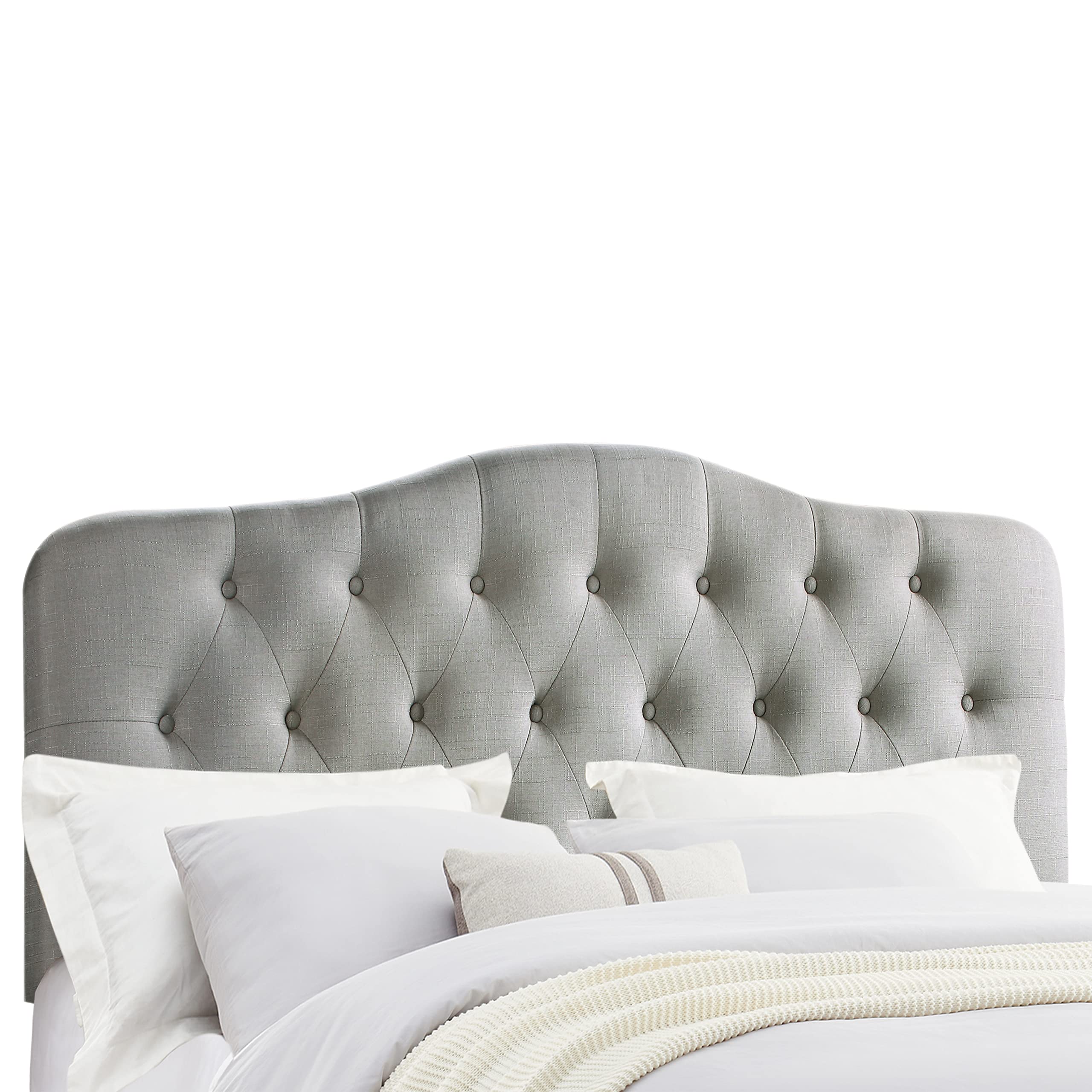 Rosevera Darax Linen Upholstered Headboard – Button Tufted, Adjustable Height, Queen Size