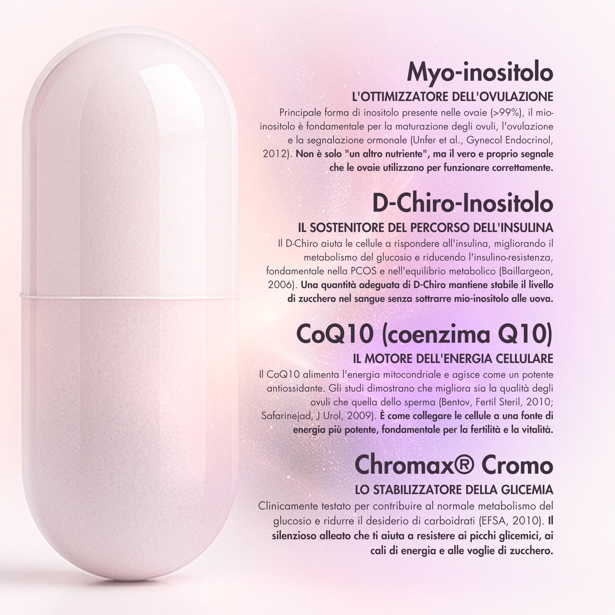Inositolo 4240mg – Myo Inositolo e D-Chiro – con CoQ10, BioPerine®, Cromo Chromax®, Zinco Albion® TRAACS®, Selenio, Folato, Vitamine B6, B12 e D3 – Equilibrio Ormonale e Energetico Donna e Uomo