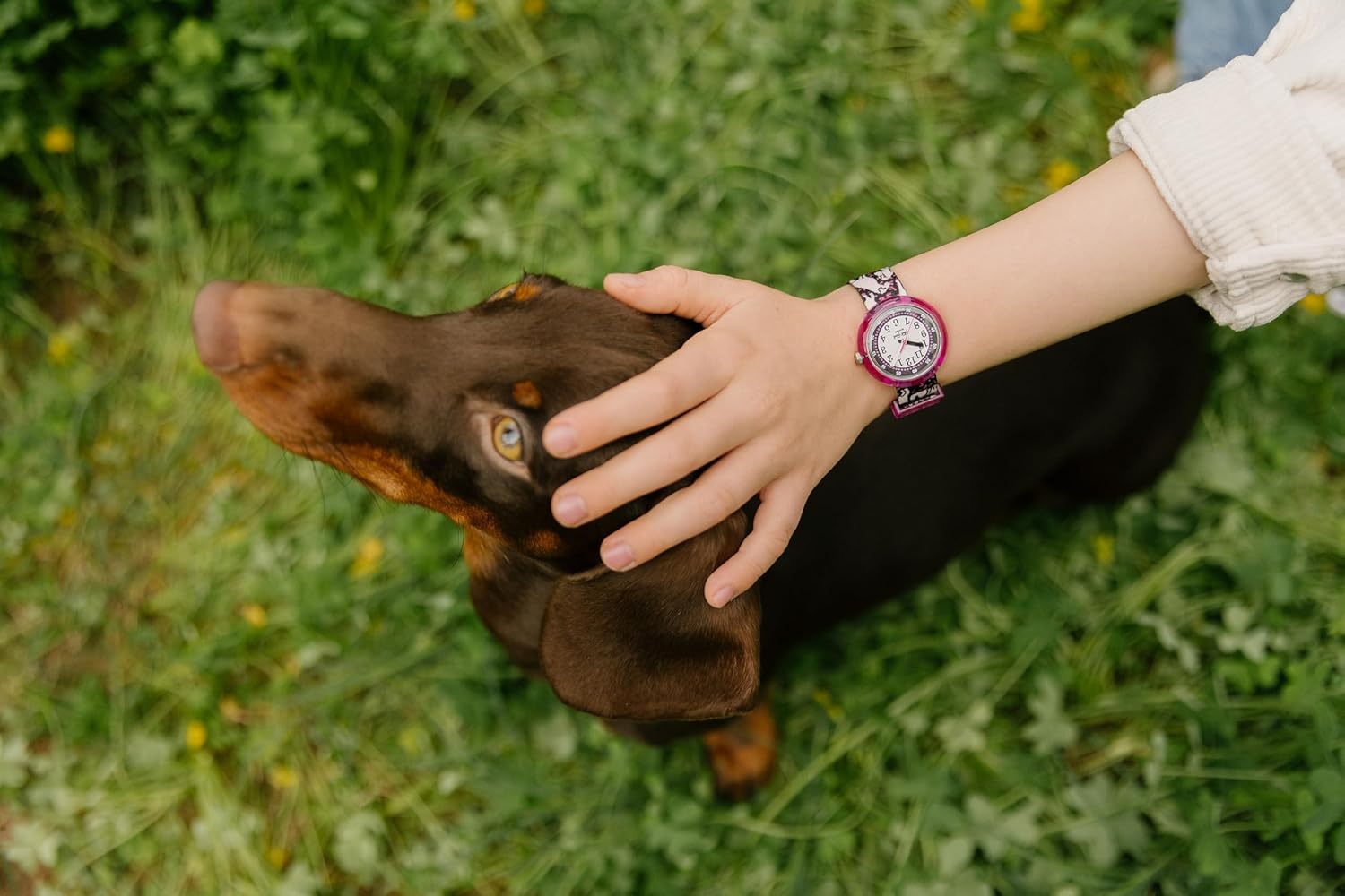 Flik Flak Girl Kids Watch Biosourced Quartz Waterproof Woof Woof Time