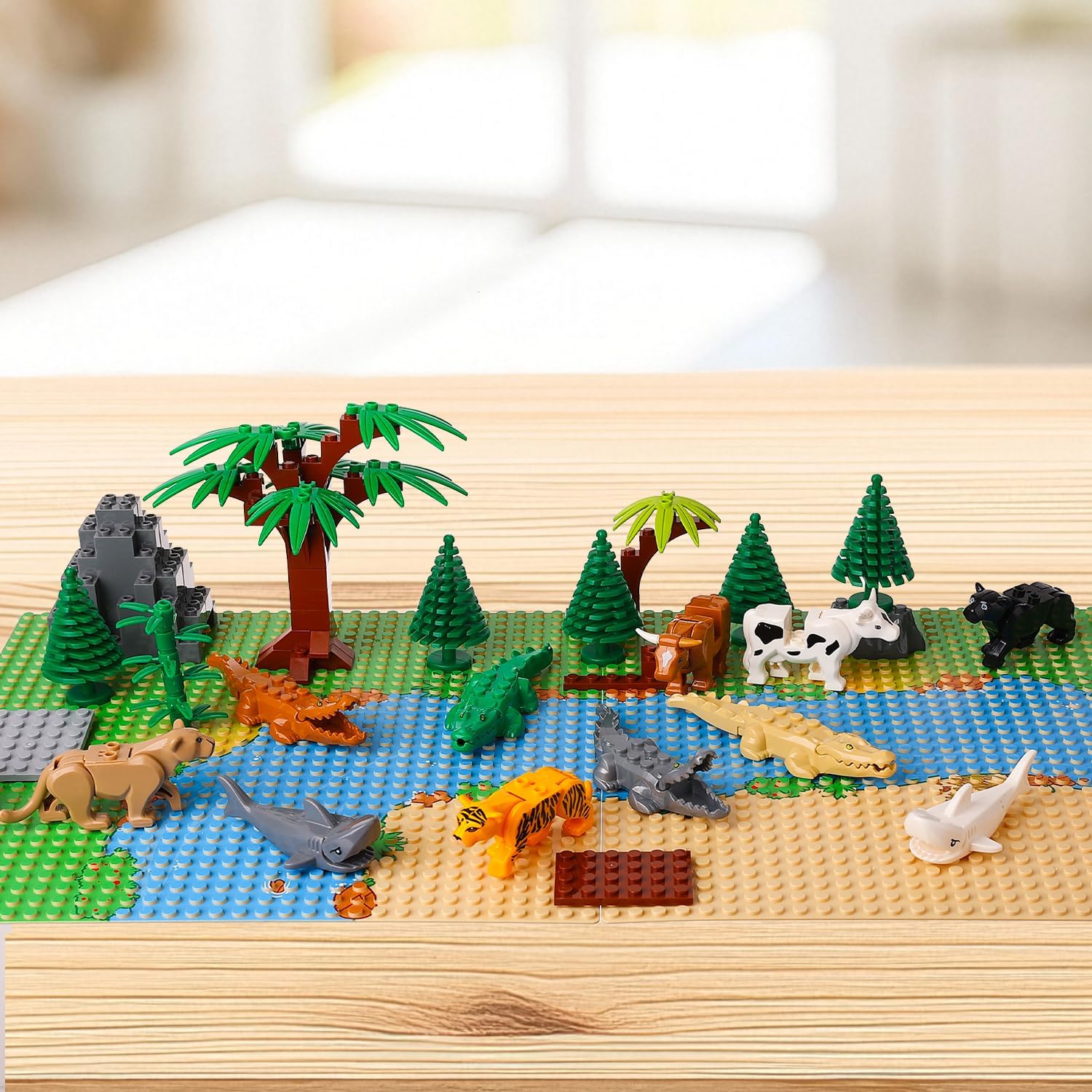 FLORMOON Animal Figures 12pcs Realistic Building Block Animal Action Model Science Project, Learning Educational Toys, Birthday Gift, Cake Topper for Kids