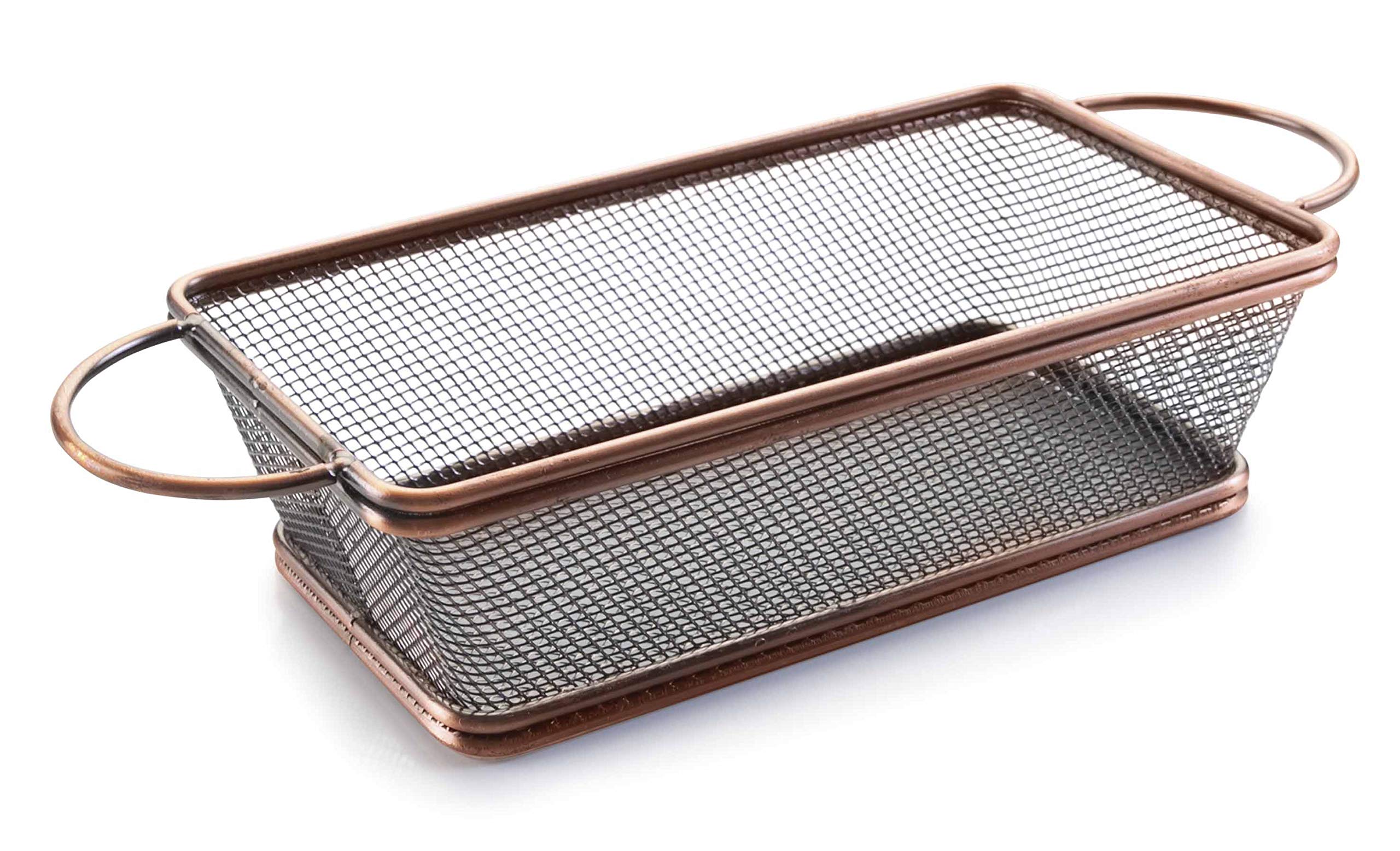 Lacor Bronce Rectangle Chips Basket, Stainless Steel, Brown, 21cm