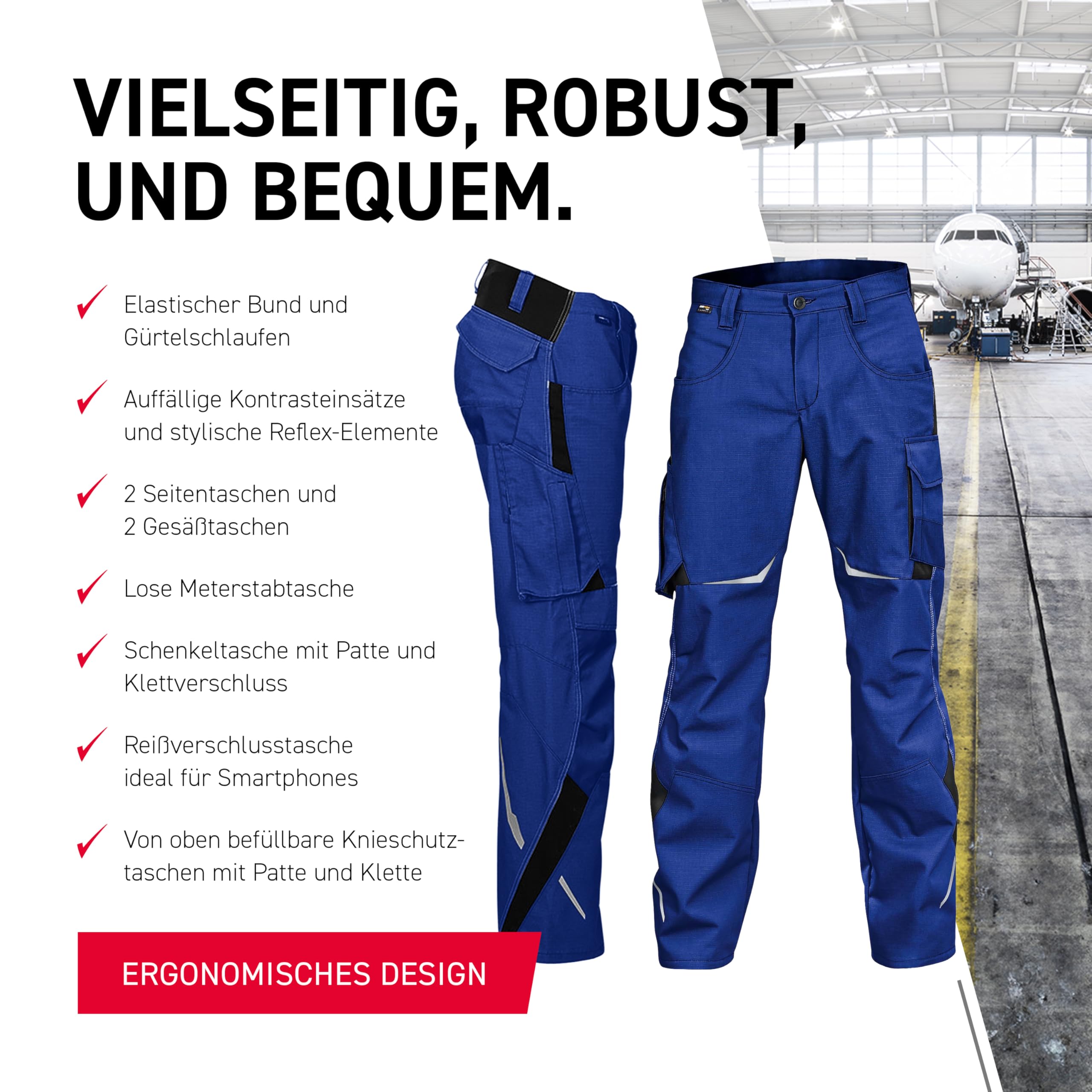 Spodnie robocze BHP PULSSCHLAG HIGH rozmiar 48 niebieski/czarny