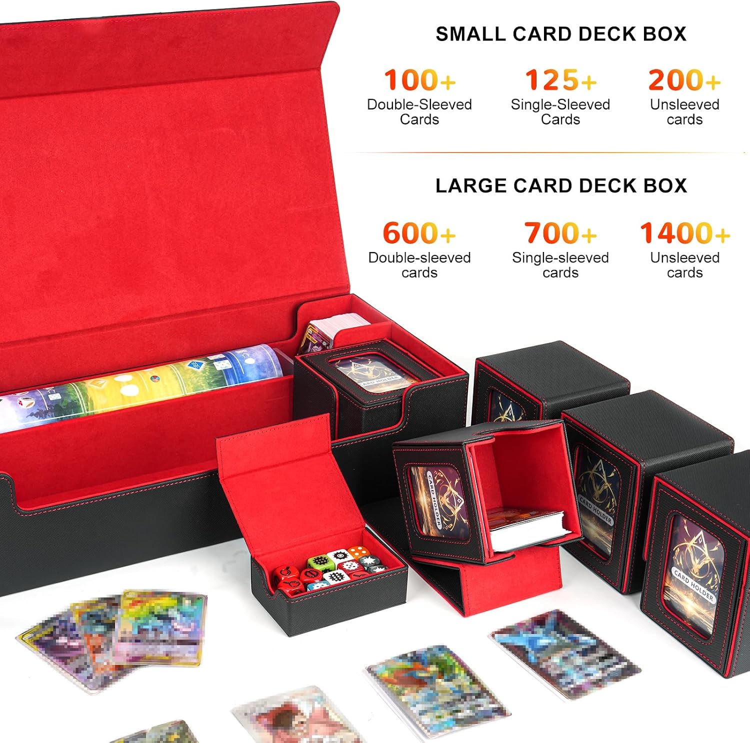 Card Deck Box for MTG Commander, Large 6 in 1 Card Display Deck Case image 5