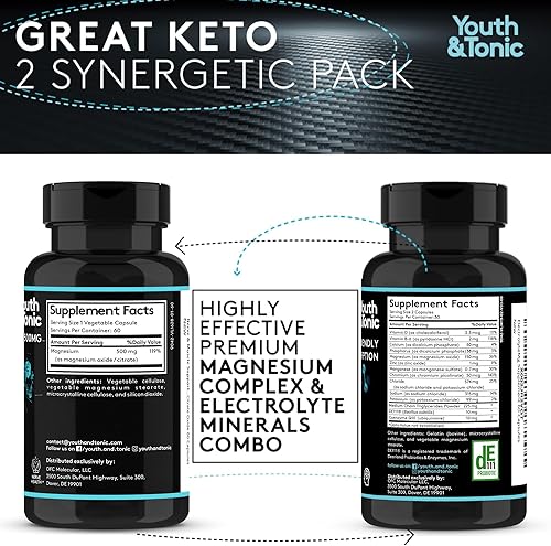 Miniatura 6 de Complejo de magnesio de alta absorción + píldoras de electrolitos, vitaminas de minerales mag, suplemento de óxido de citrato de magnesio premium