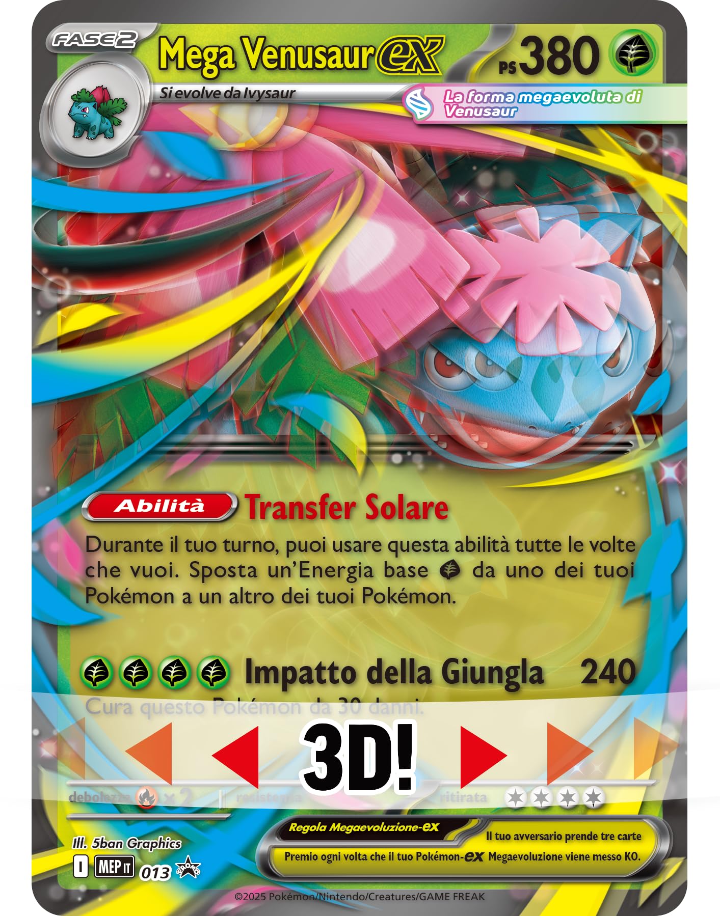 Pokémon: collezione premium Mega Venusaur-ex del GCC Pokémon (una carta promozionale olografica, una carta promozionale lenticolare gigante e otto buste di espansione)