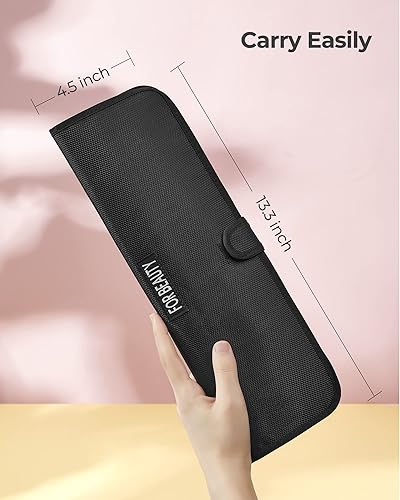 Miniatura 6 de wavytalk Bolsa de hierro plano resistente al calor, bolsa de herramientas para el cabello para viajes y almacenamiento, bolsa de cubierta de
