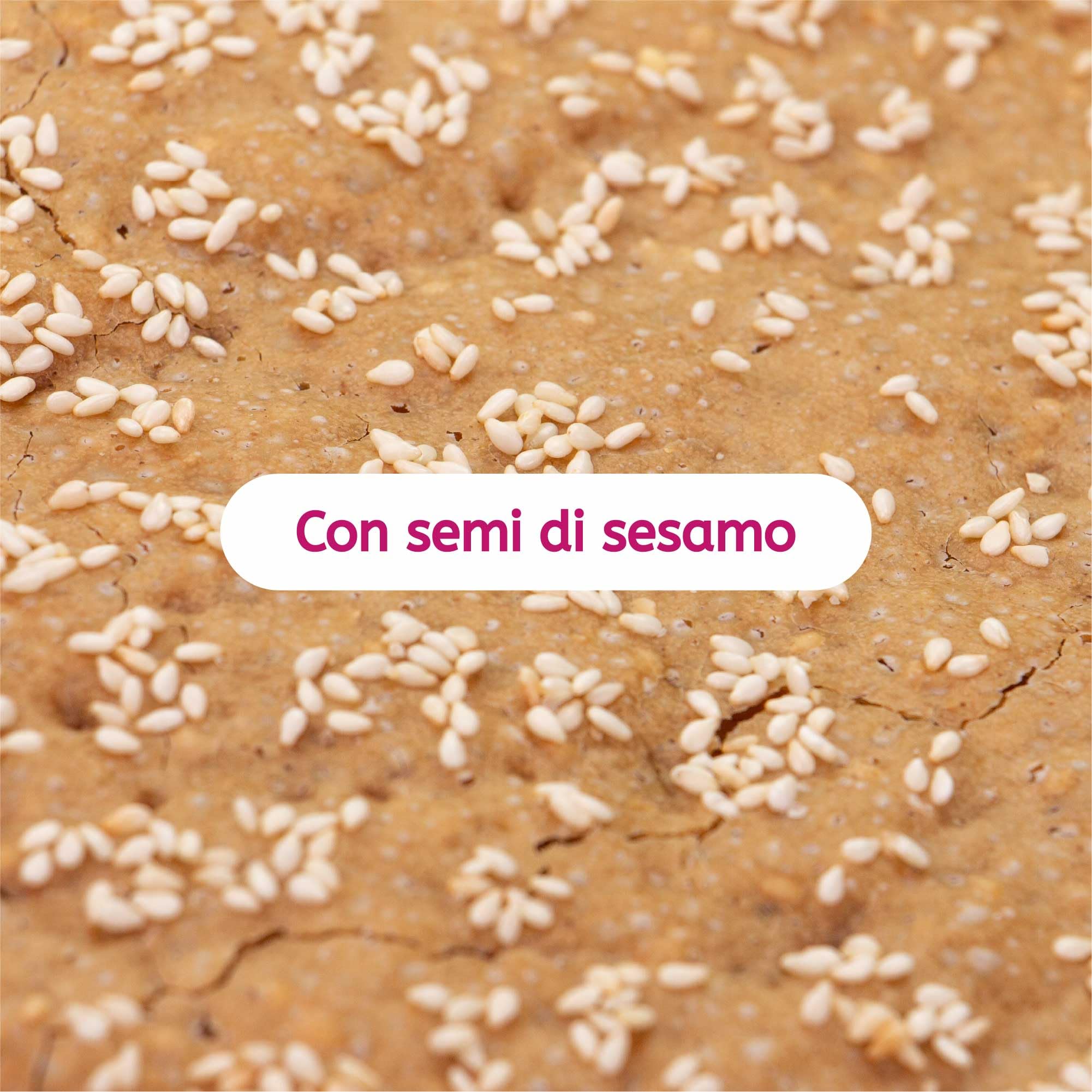 GUSTOS - 8 confezioni di Pane tradizionale dell'Alto Adige "Schüttelbrot" di segale | con Semi di Sesamo |150 g ciascuna, fatto a mano, gustoso e croccantissimo.