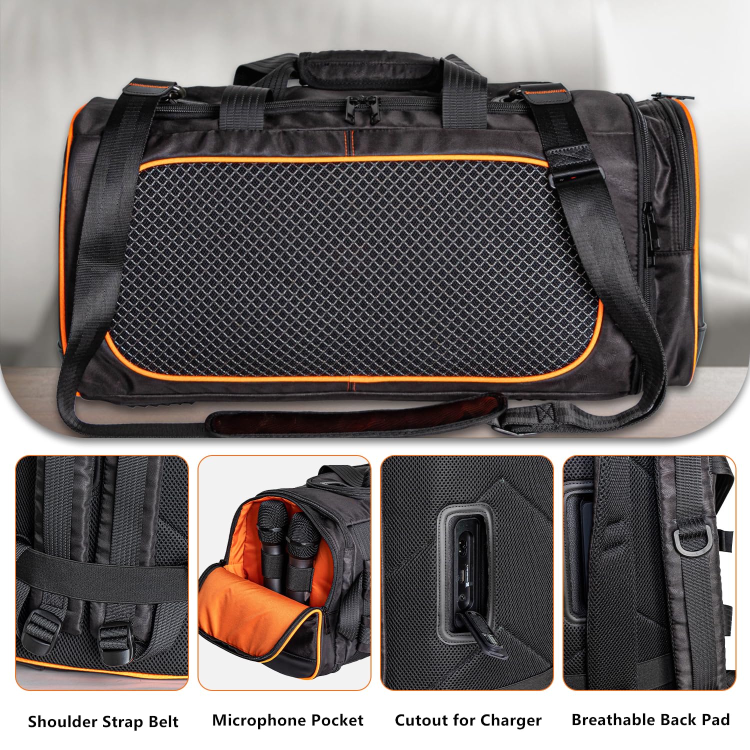 Futerał Etui Torba Transportowa Wytrzymały Pokrowiec Plecak na Ramię do JBL PartyBox On-The-Go/On-The-Go Essential Głośnik Bluetooth,Czarny