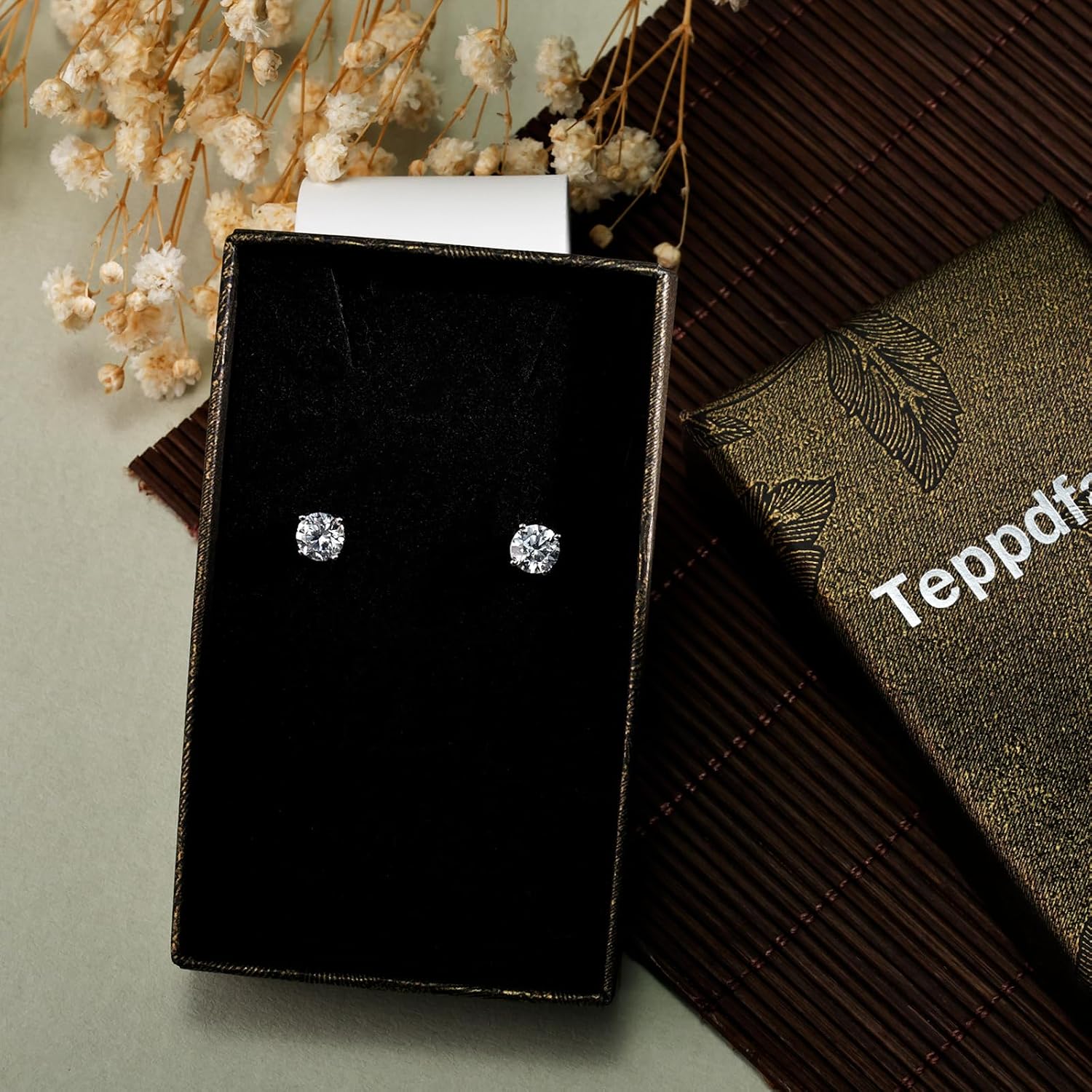 Silver Cubic Zirconia Stud Earrings 6mm Round CZ Earrings for Women Hypoallergenic Classic Jewelry for Gift - Image 7