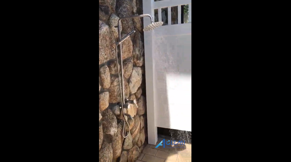 Aolemi Outdoor Shower SUS304 Outside Kit - Ducha exterior con cabezal de 8 pulgadas, rociador de mano, grifo giratorio para bañera, altura ajustable, montaje en pared, mango único, acabado negro mate miniatura 7