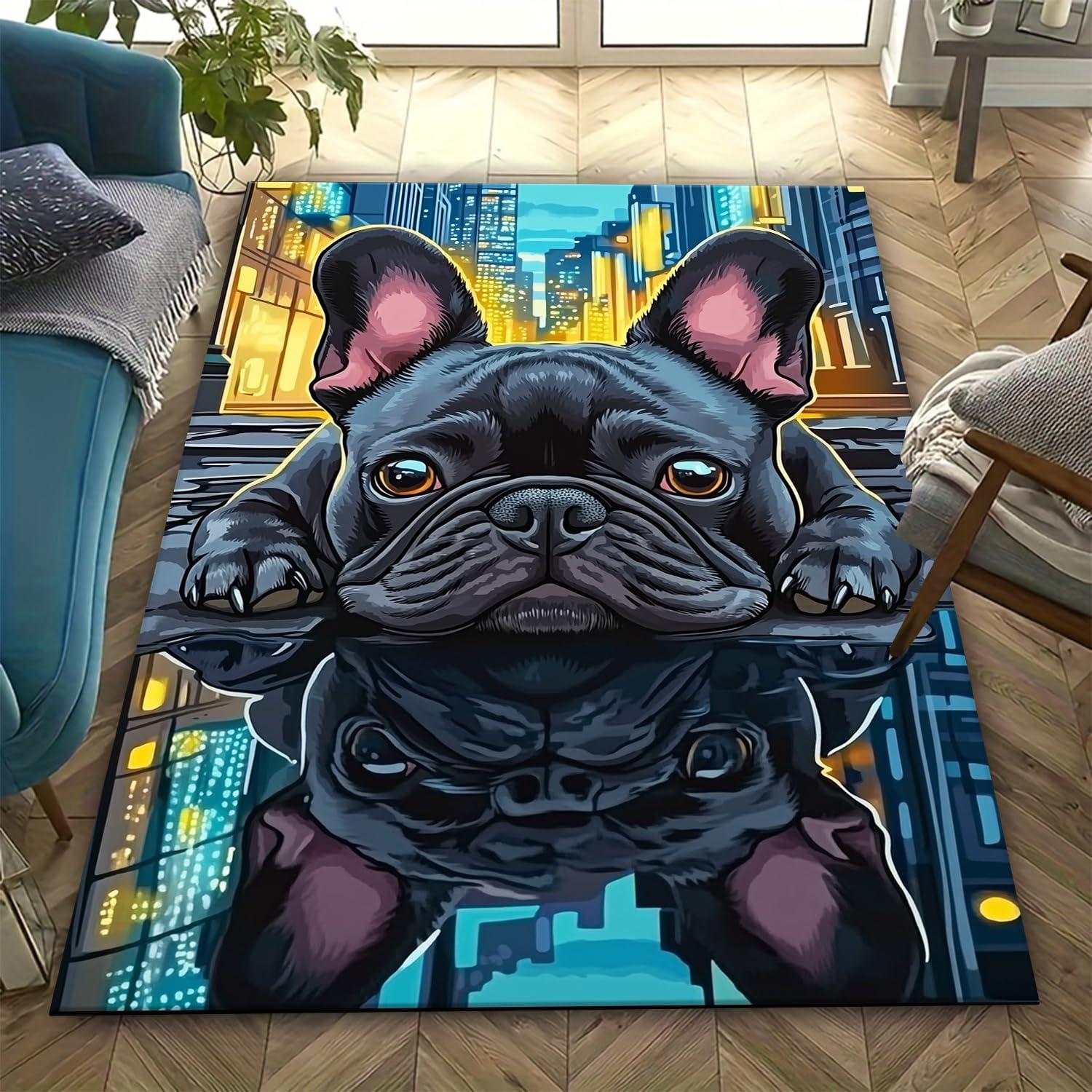 Tapis de salon chien 3D antidérapant et confortable pour toutes les pièces