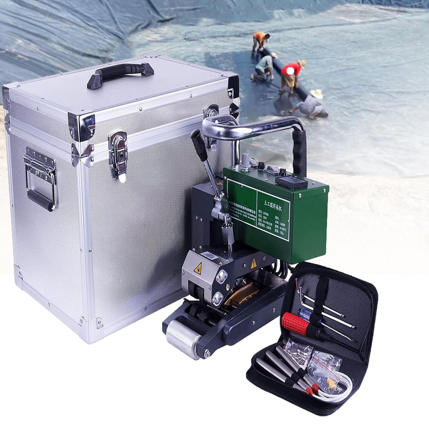 Automatyczna spawarka klinowa do geomembrany HDPE PE PVC EVA, spawarka tunelowa do grubej membrany 1,0-3,0 mm, 220 V