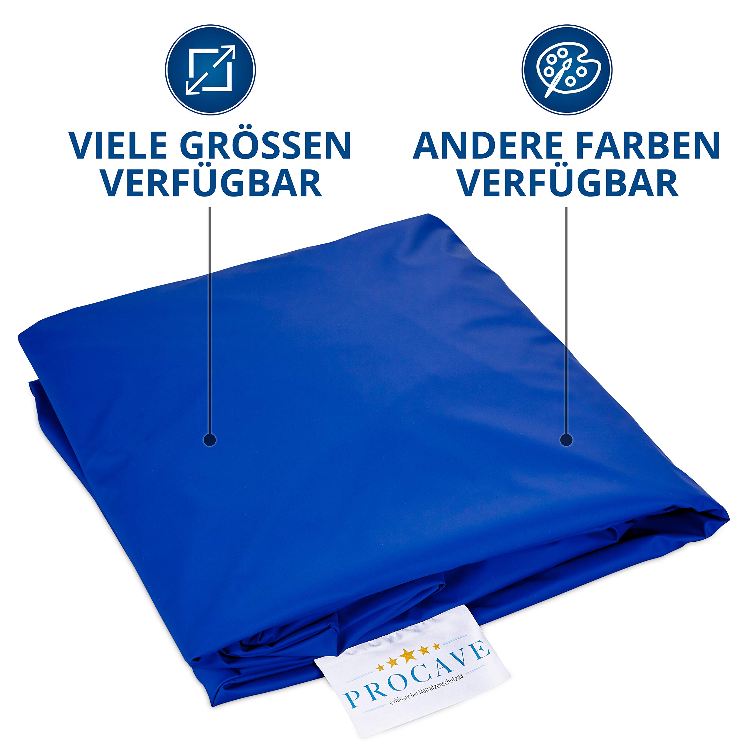 PROCAVE Sábana Bajera Impermeable en Azul, Transpirable y Lavable, Protector de colchón de fácil Cuidado, Fabricado en Alemania, en 100 x 200 cm