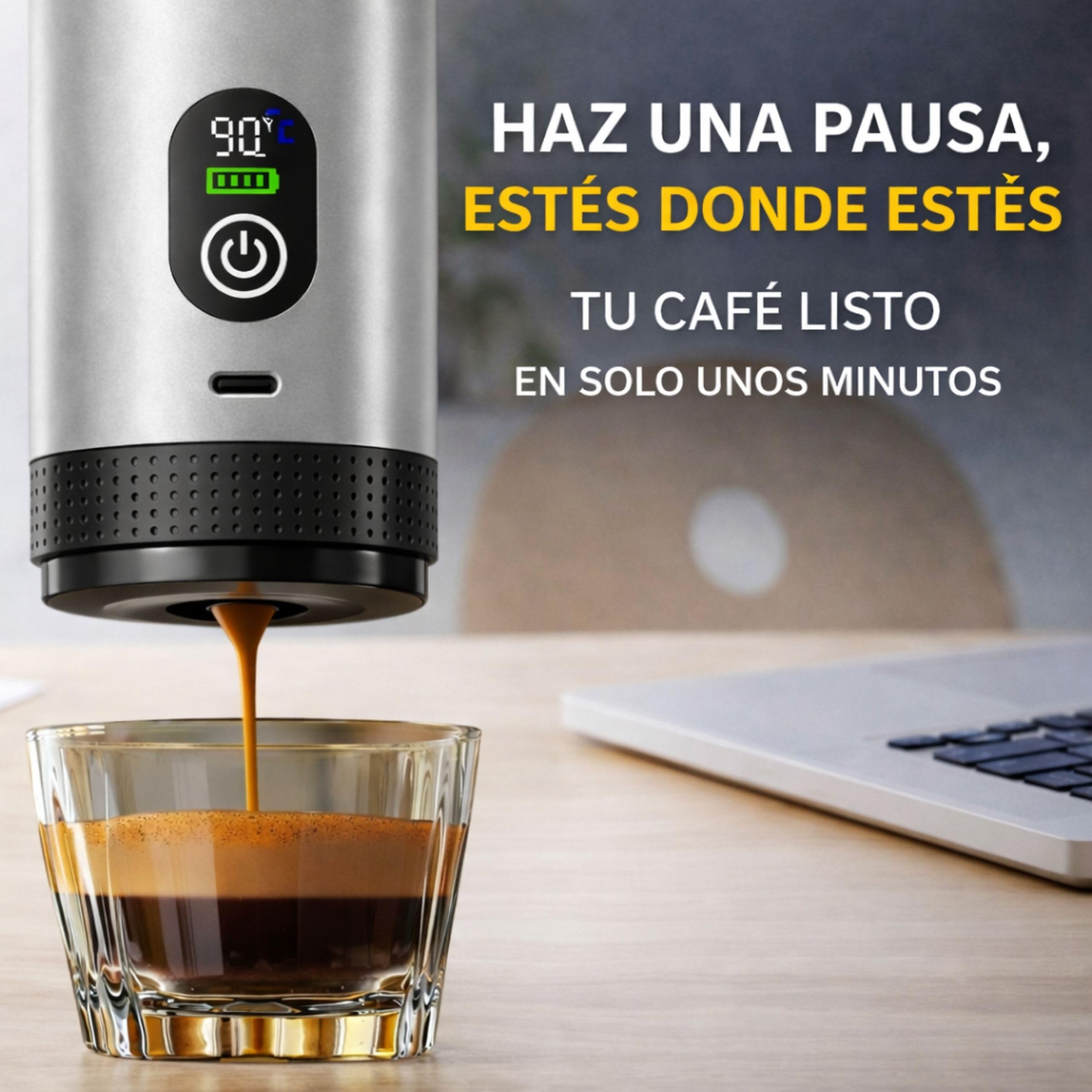 Cafetera Portatil Capsulas compatible con Nespresso Dolce Gusto y Café Molido - Versión Mejorada 2026 - Coffe Machine - Maquina de Cafe Portátil Cápsulas Universal Con Pantalla LED y Más Capacidad