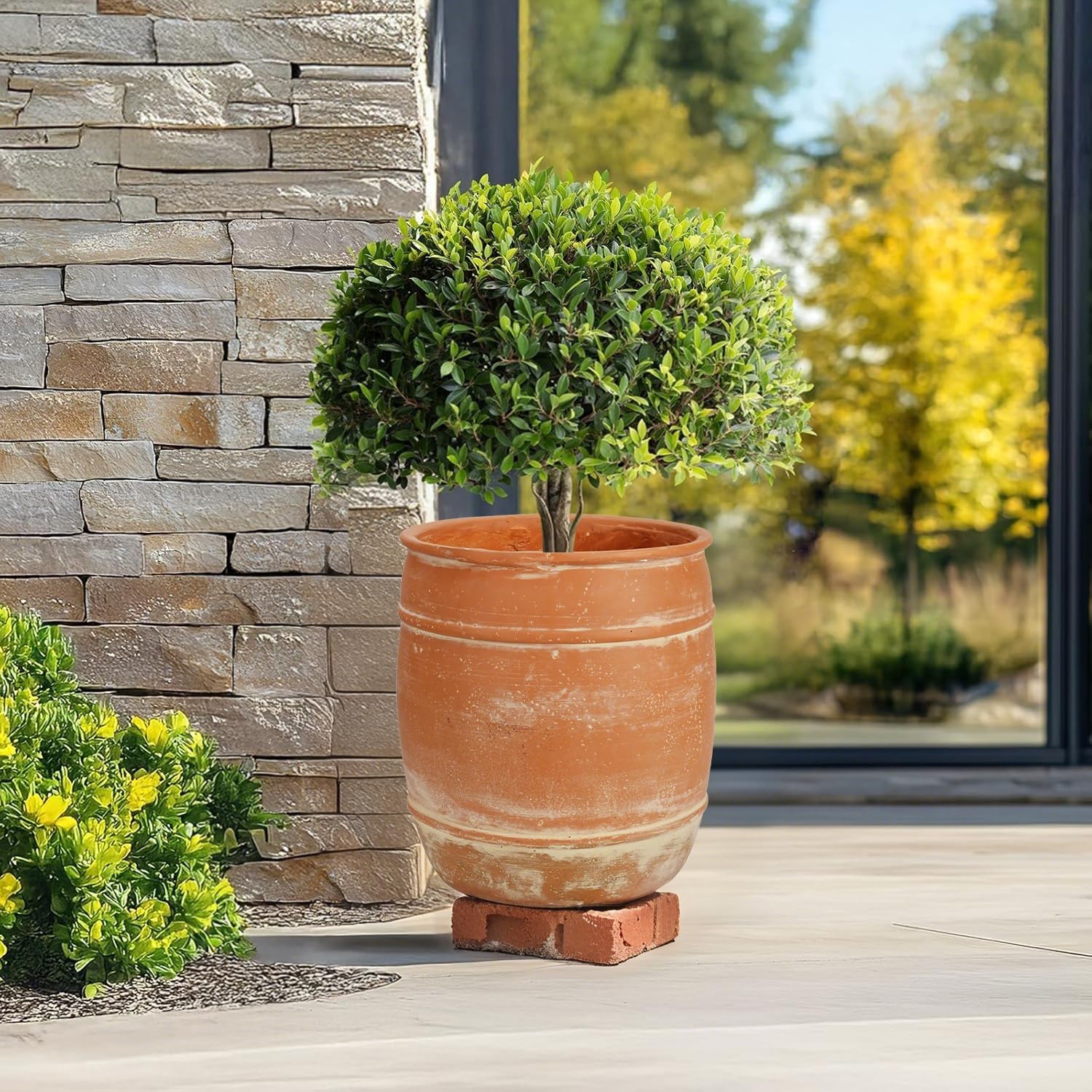 Panlaolao Fiberstone Vintage Style Planter mit Drainage Loch