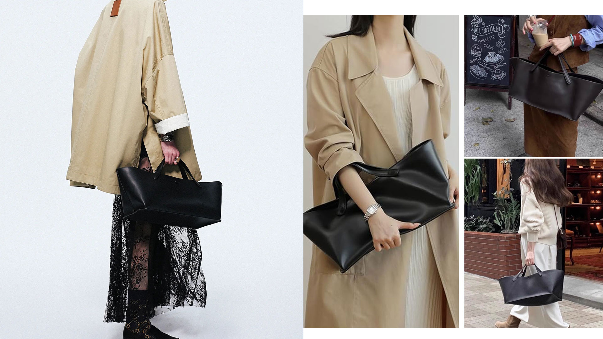 Bolso Tote para mujer con correa de cuero miniatura 7