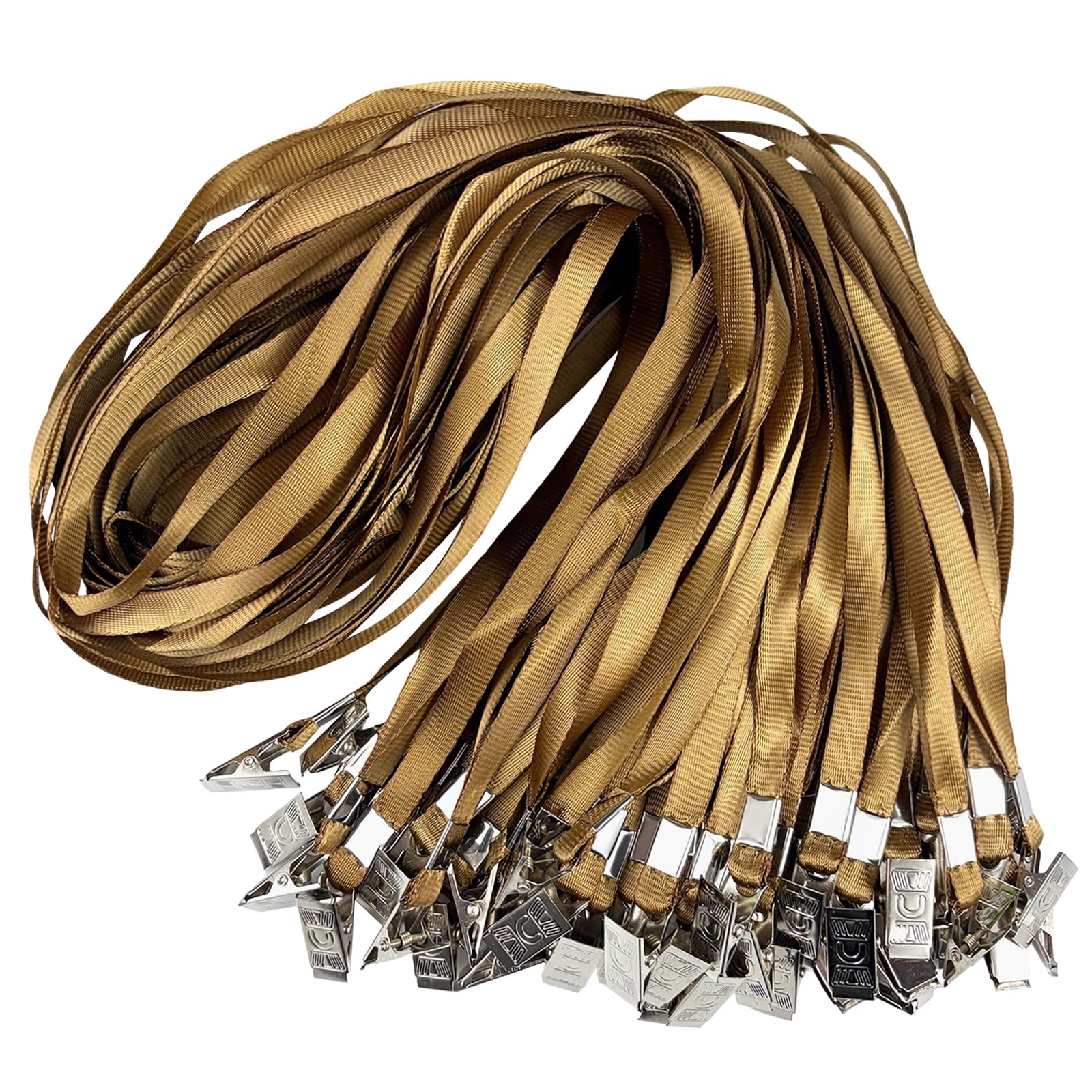 Gold Lanyards for Id Badges,50Pack Korty Bulk Badge Lanyard with Clip