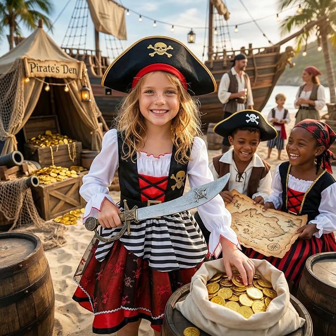 Disfraz de Pirata para Niña 5-7 Años miniatura 2