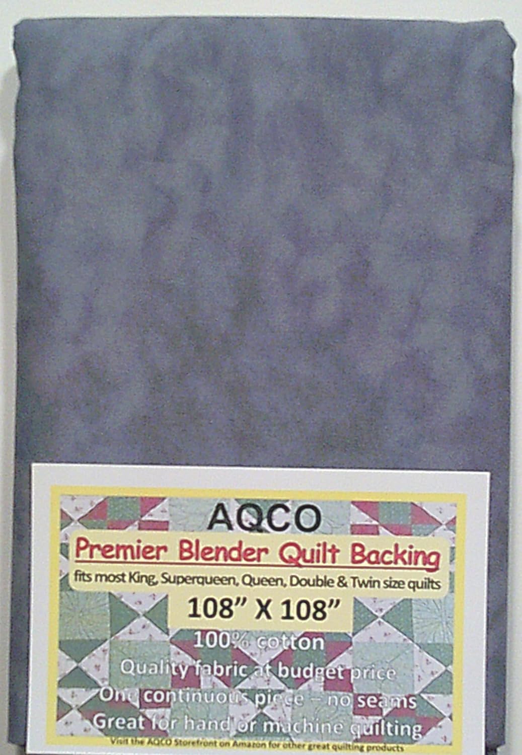 Premier Quilt Backing, King, Seamless, Blender Dark Gray, 108"x108", by AQCO
