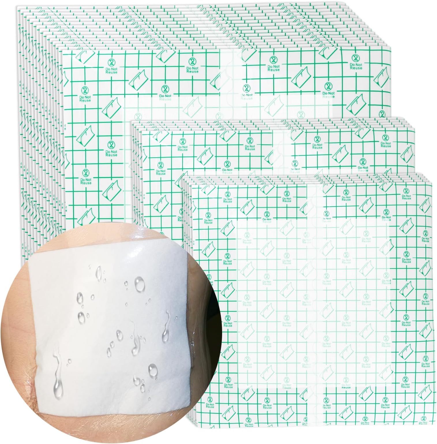 25 Pcs Waterproof Ostomy Bag Shower Cover 10"x10", Stoma Bath Protector Shield Film Adhesive Dressing Bandage for Ostomy Supply Guard Accessory