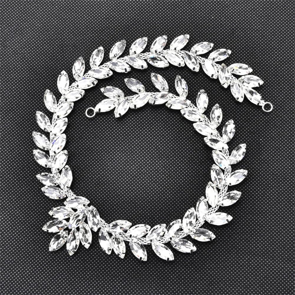 Frędzle z kryształkami, Łańcuszek z frędzlami i kryształkami, aplikacja wykończenia, wielokolorowy, 2 szt(Crystal,2Pcs)