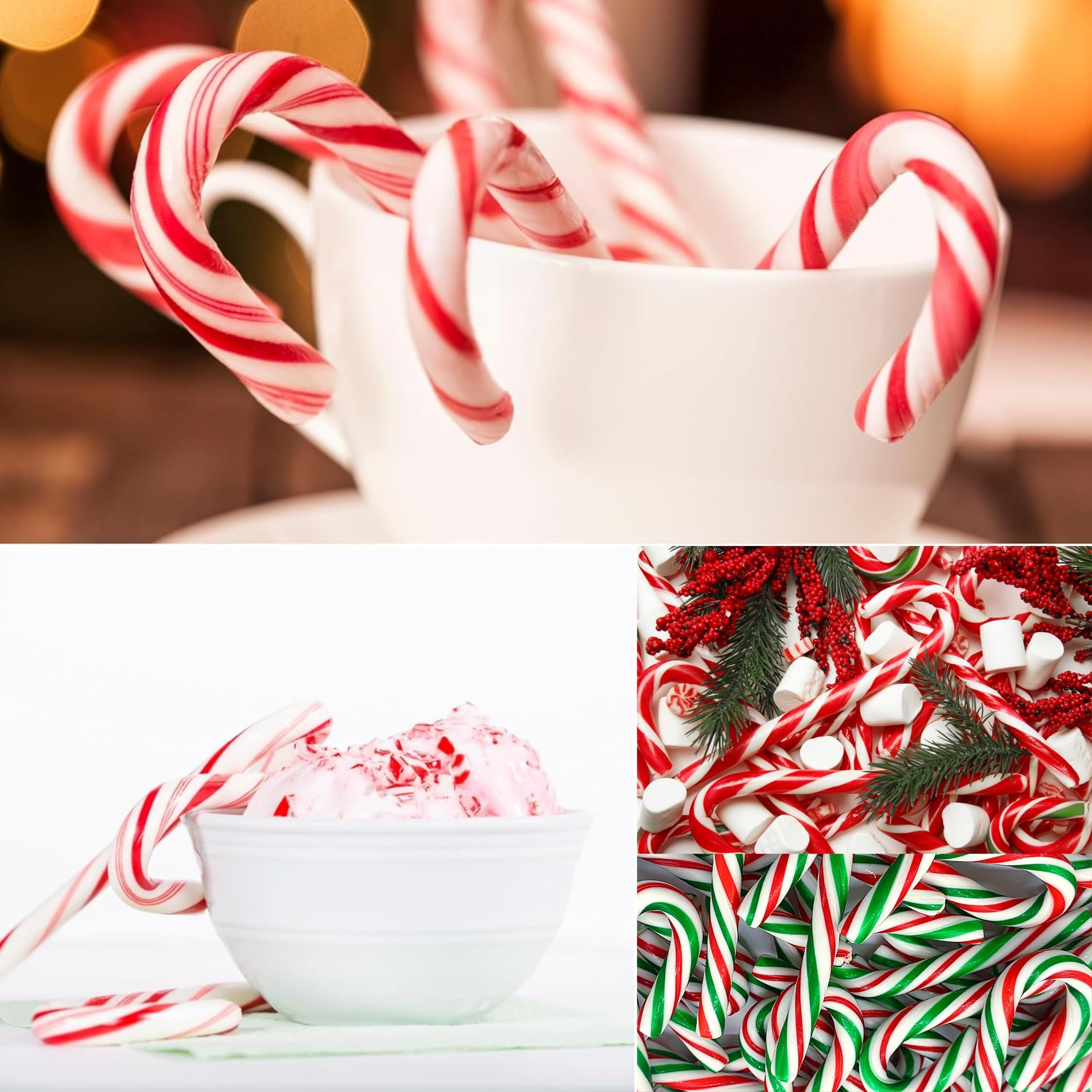 Candy Cane Bastones Navideños 100 uds x 12 g Sabor Fresa y Multicolor Dulces de Navidad