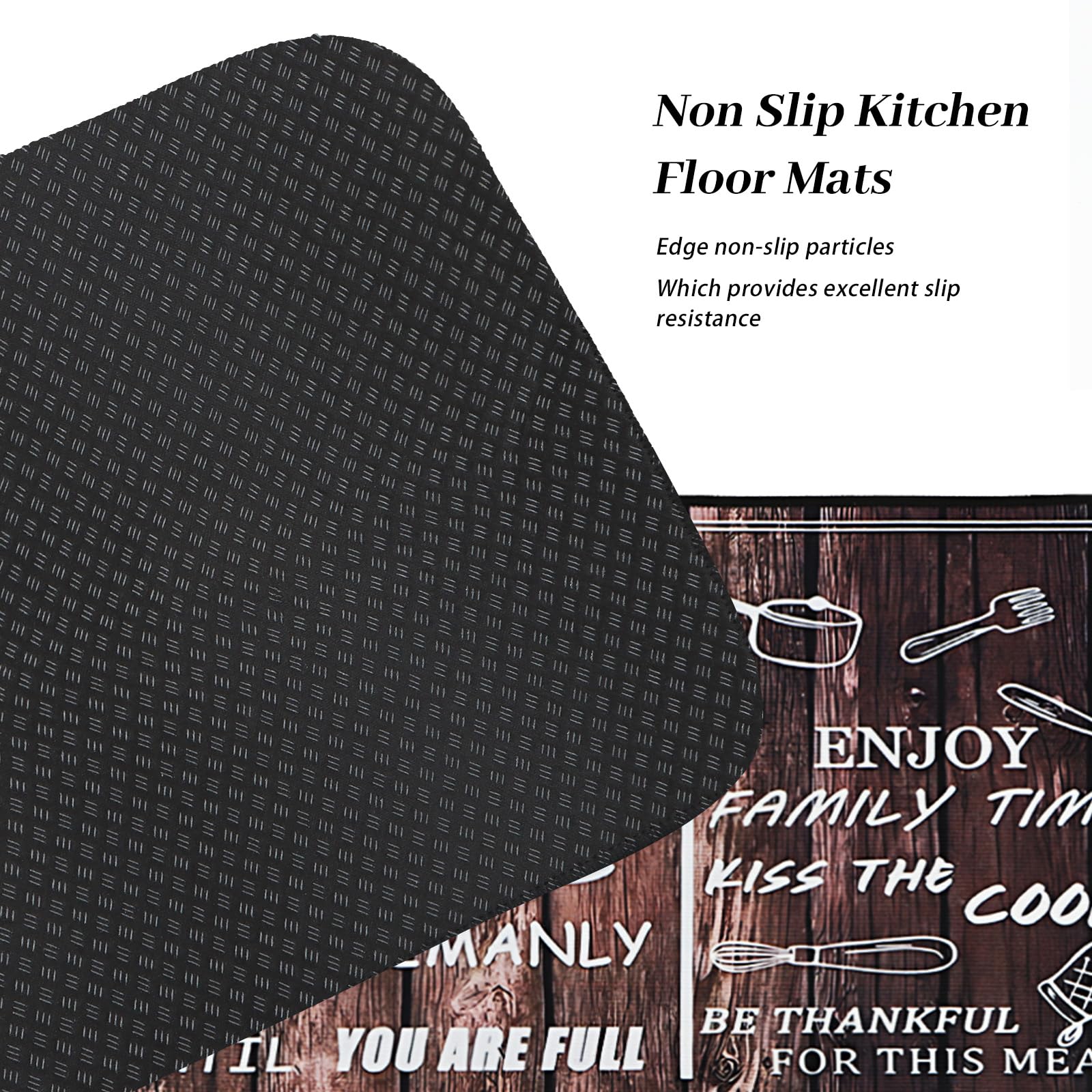 Fecialy Set di tappeti da cucina e tappetino da cucina antiscivolo 2 pezzi, tappeti da cucina resistenti e anti-fatica, tappetino da cucina lavabile per cucina, sala da pranzo,40x60+40x120cm